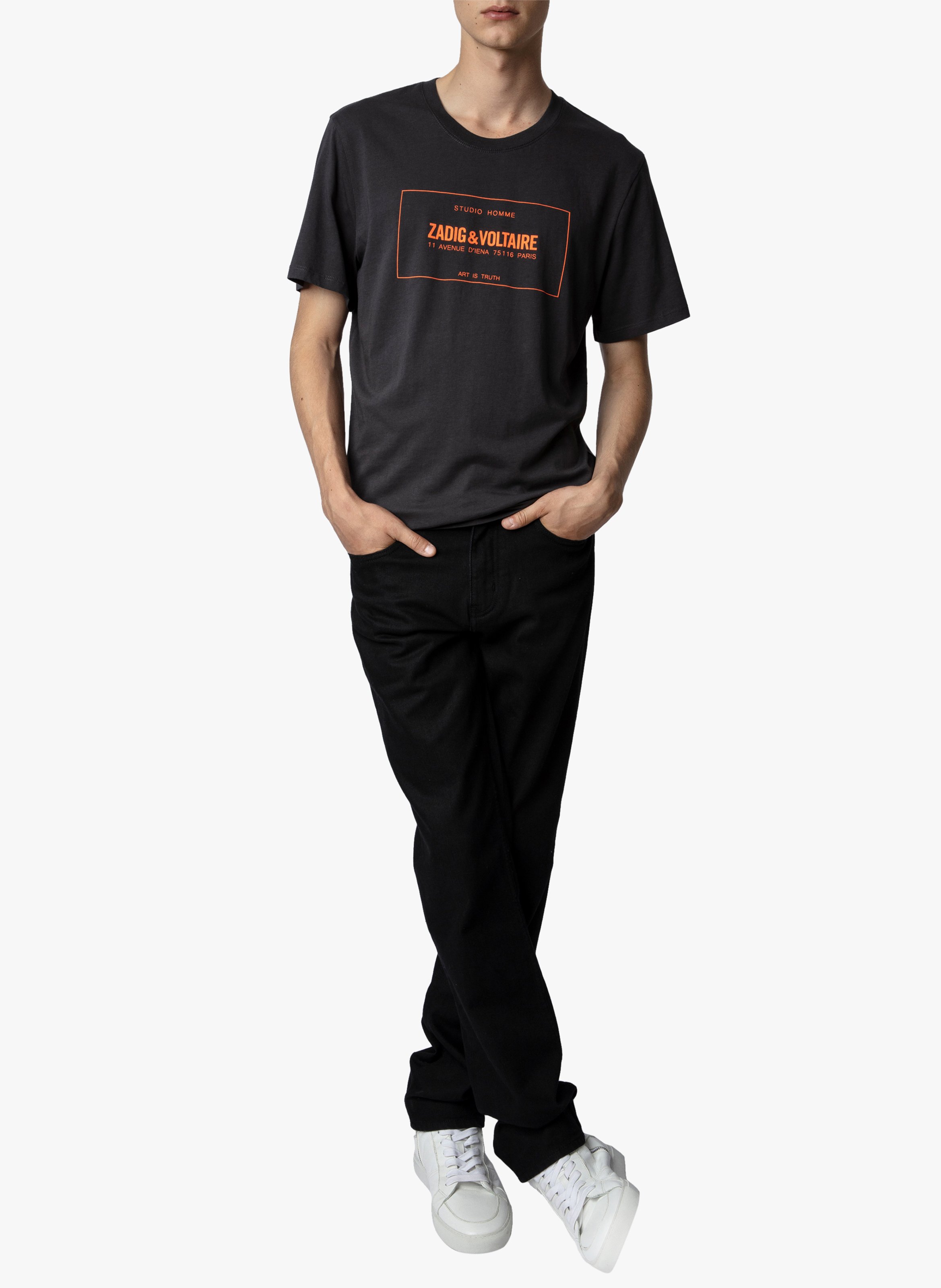 Teeshirt Col Rond En Coton Silver Zadig&voltaire Homme Place des