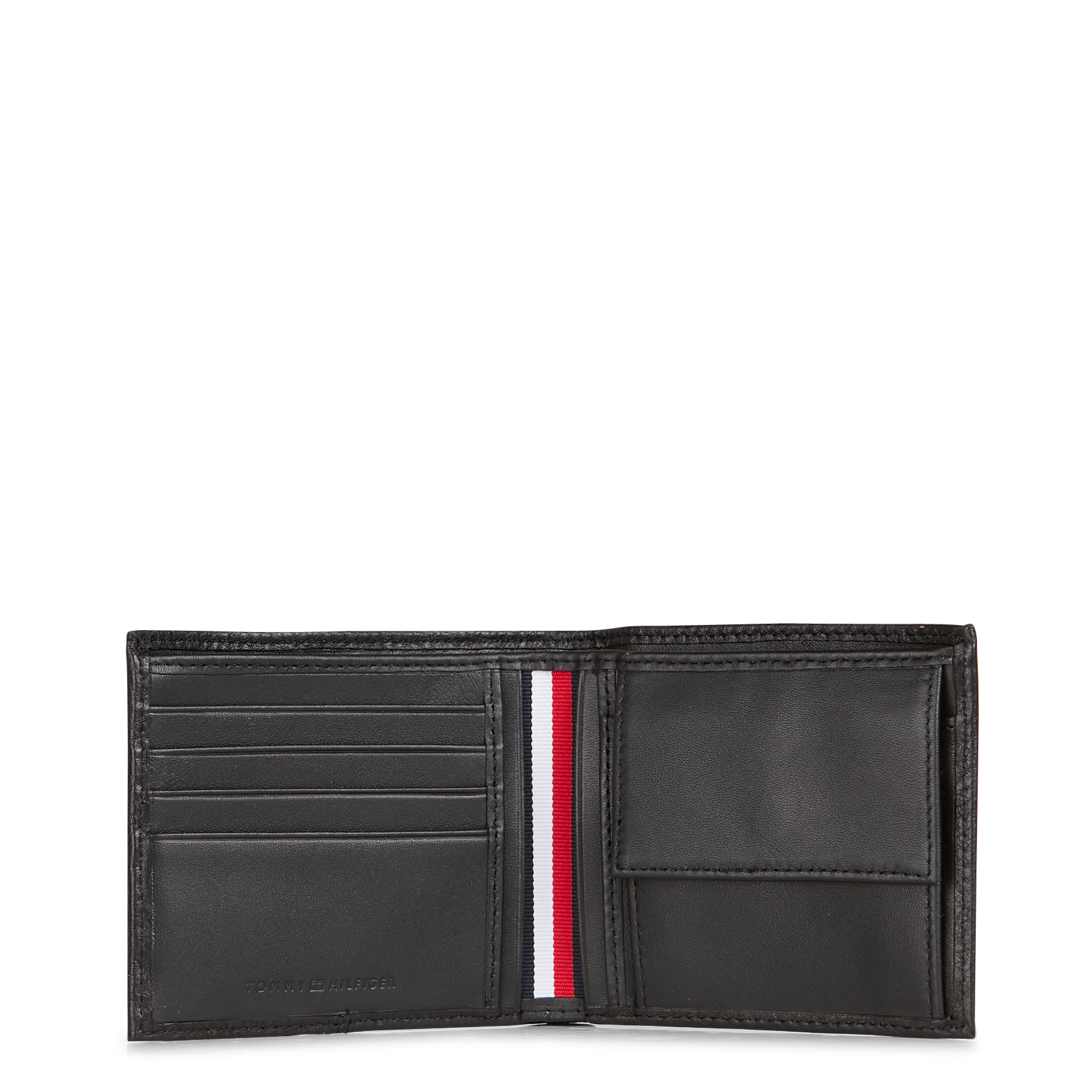 Grained Leather Wallet Black Tommy Hilfiger Men Place des Tendances