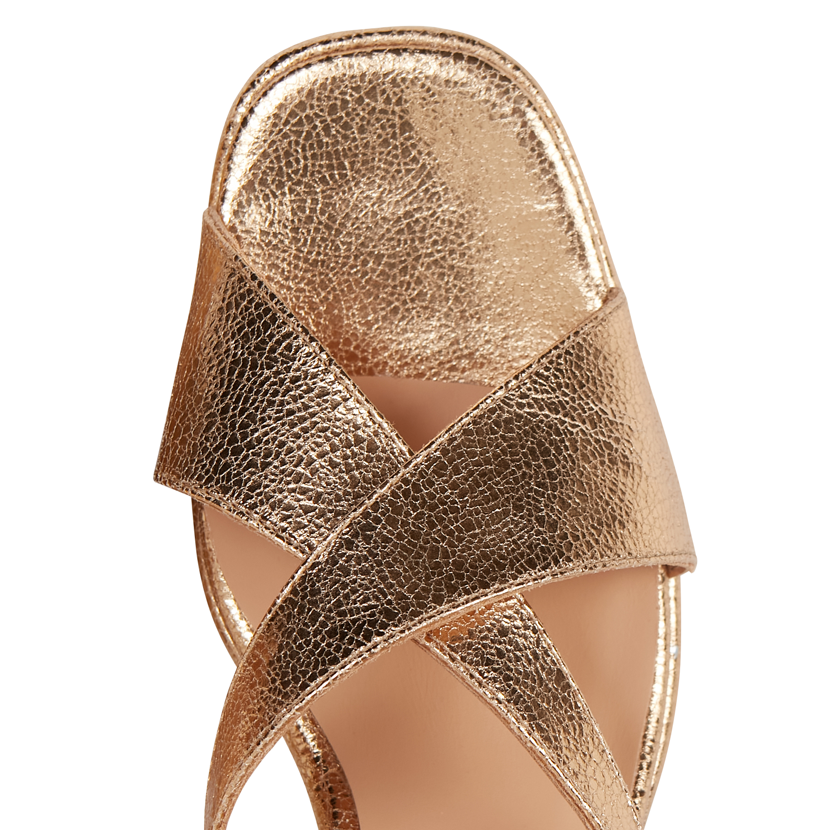 Sandalen aus Metallic-Leder mit Absatz ANAKI Golden