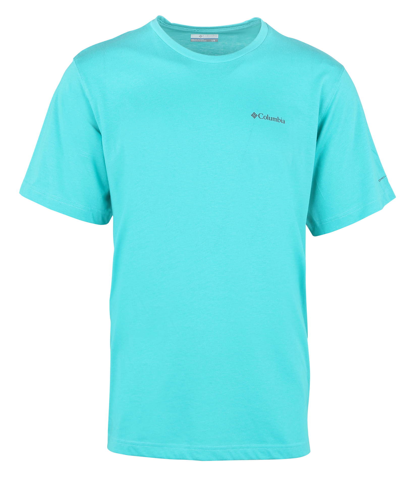 Rundhals-T-Shirt aus Baumwoll-Mix mit Siebdruck COLUMBIA Blau
