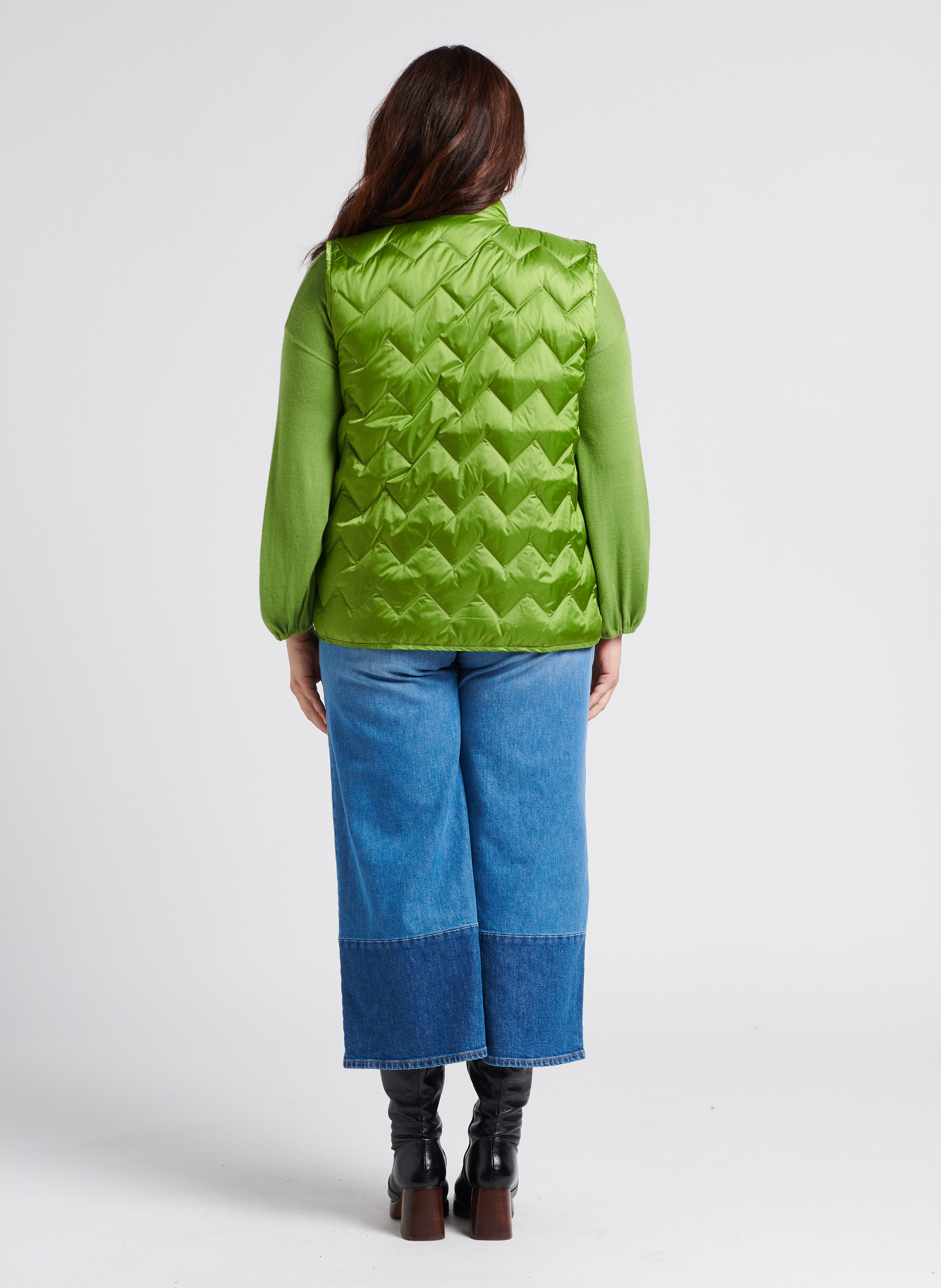 Sleeveless lightweight down jacket PERSONA by Marina Rinaldi Green