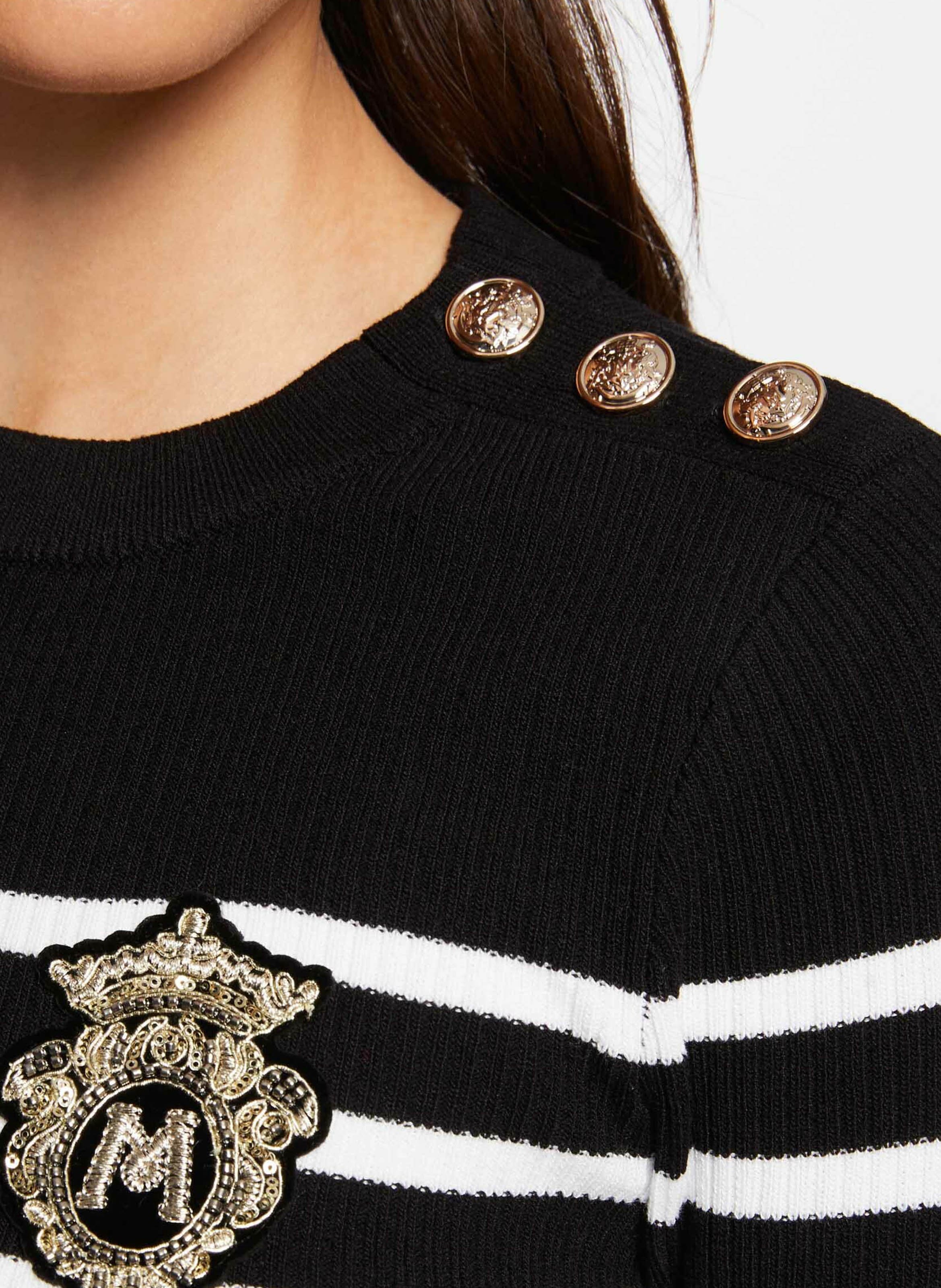 Trui met lange mouwen en strepen MORGAN Zwart