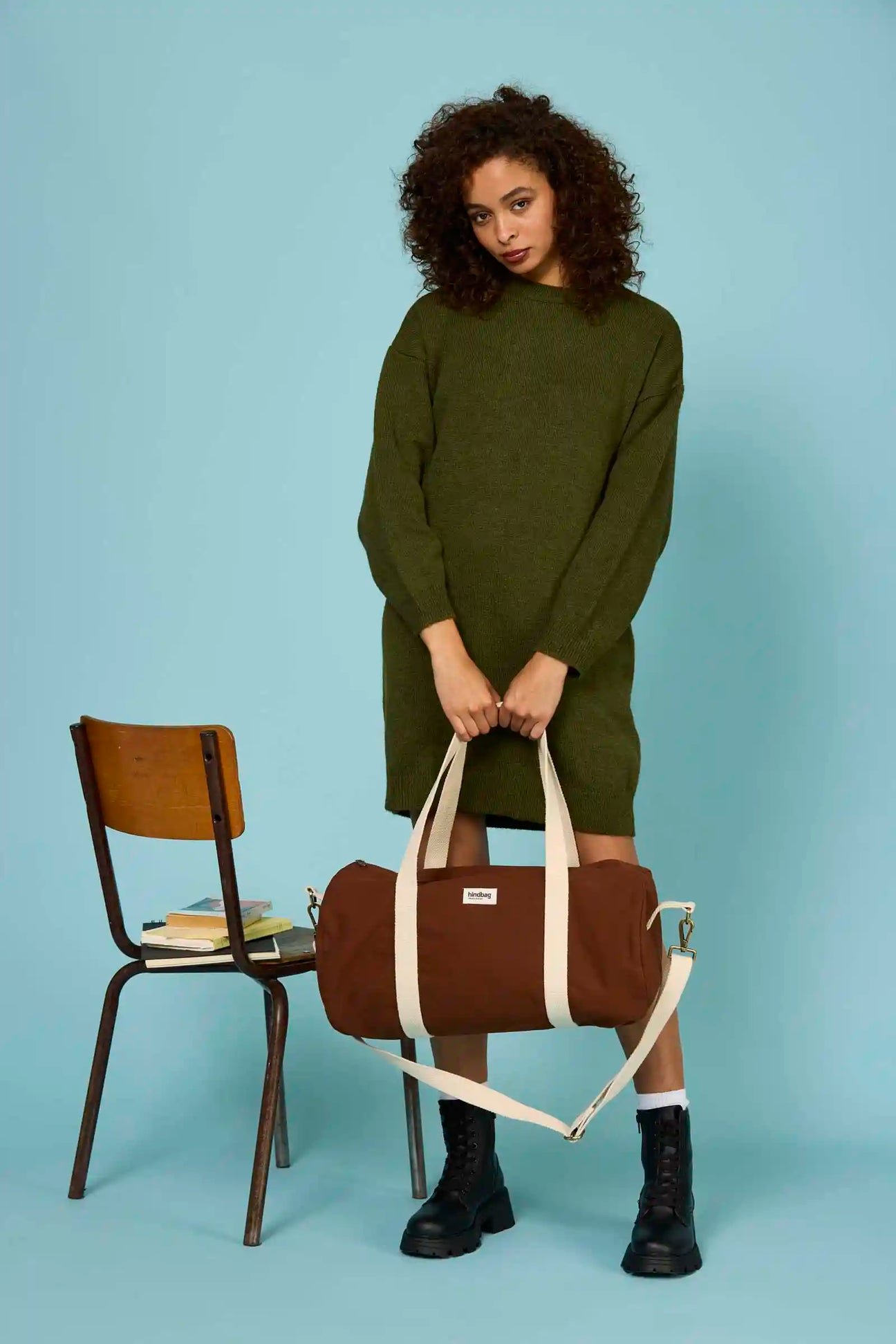 Cotton weekend bag HINDBAG Brown