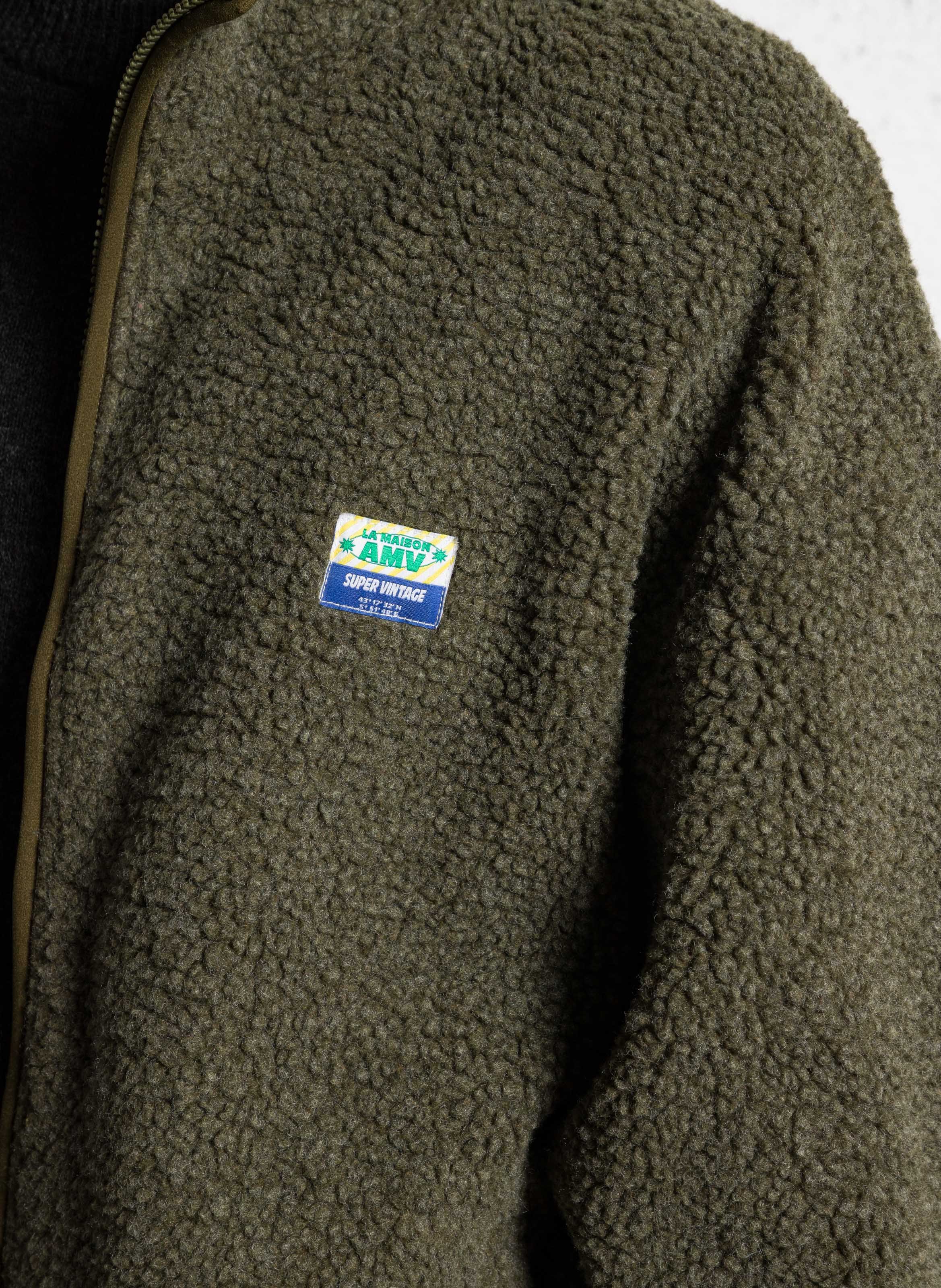 High-neck sherpa jacket AMERICAN VINTAGE Green