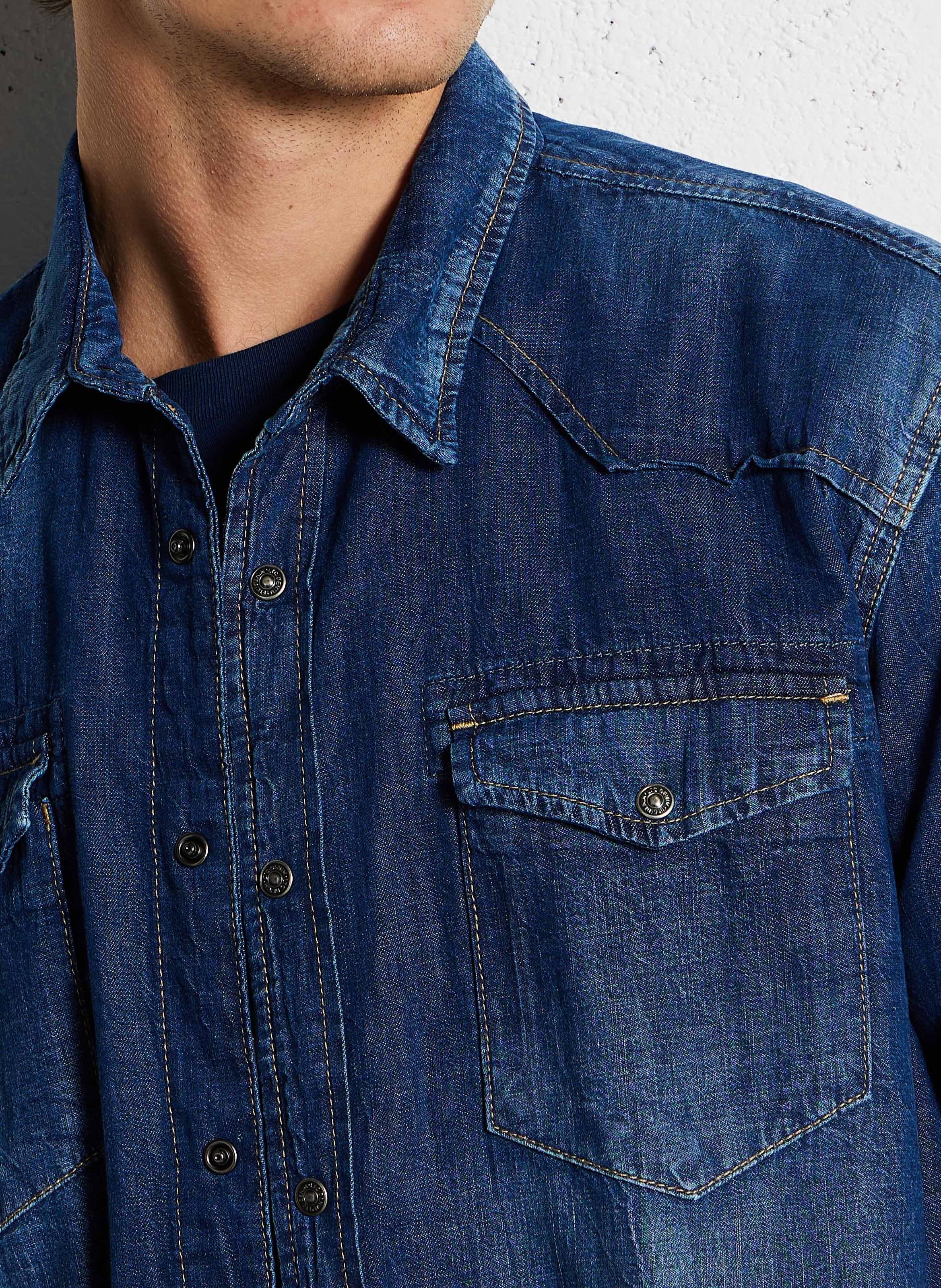 Classic cotton shirt LE TEMPS DES CERISES Blue