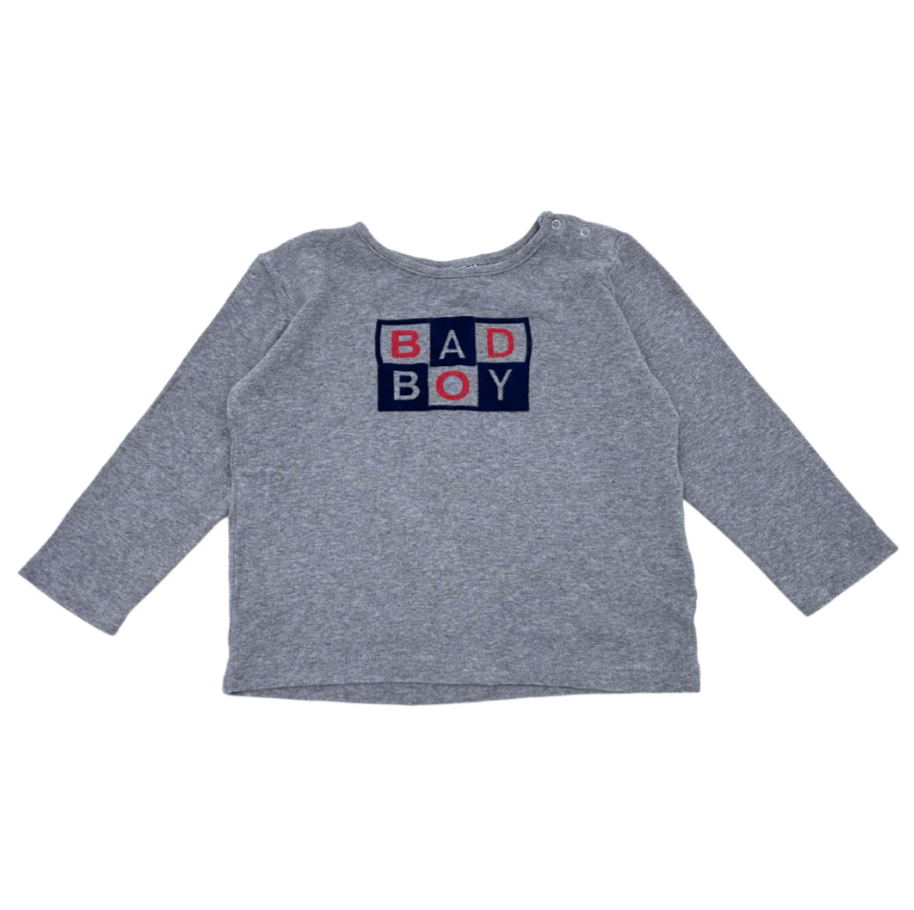 Grey Baby T-shirt - 24 months BONTON - Seconde Main Grey