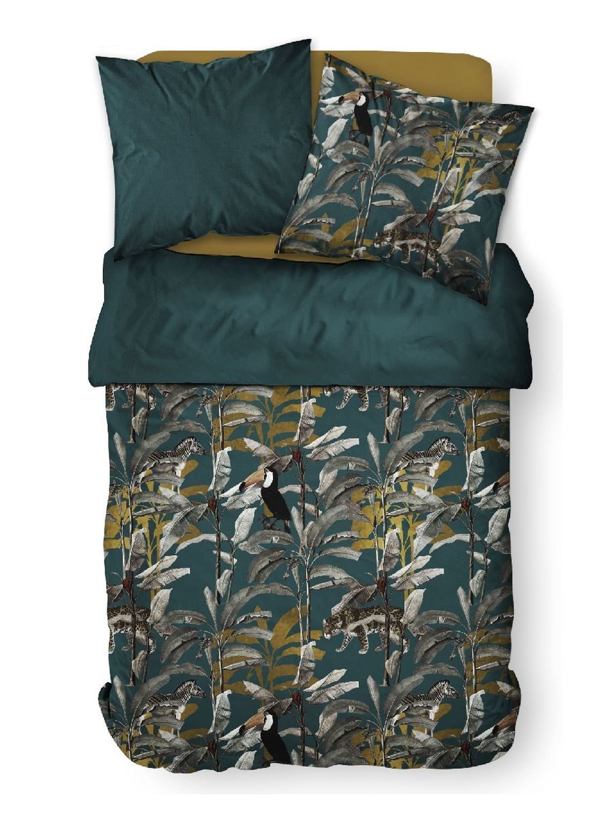 Jungle print cotton bedding set TODAY LINGE DE MAISON Blue