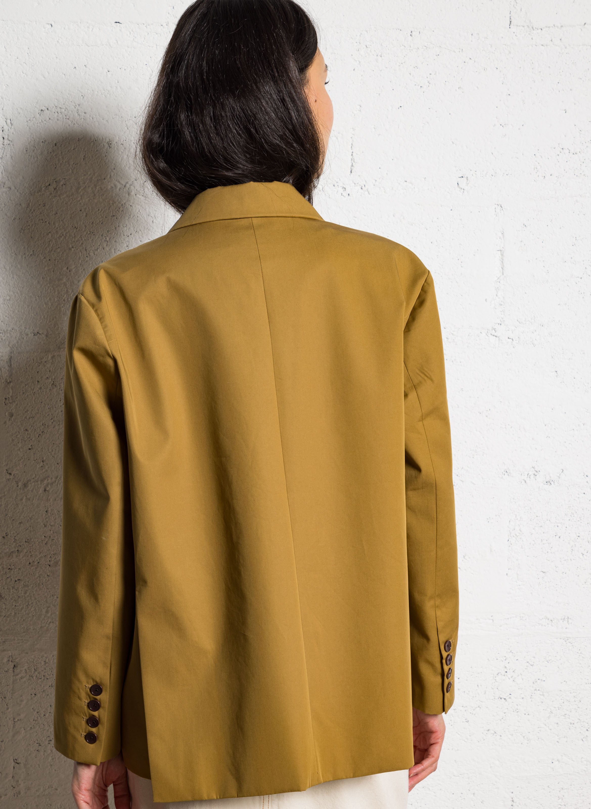 Ruimvallende blazer | linnen/katoenblend BELLEPIECE Bruin