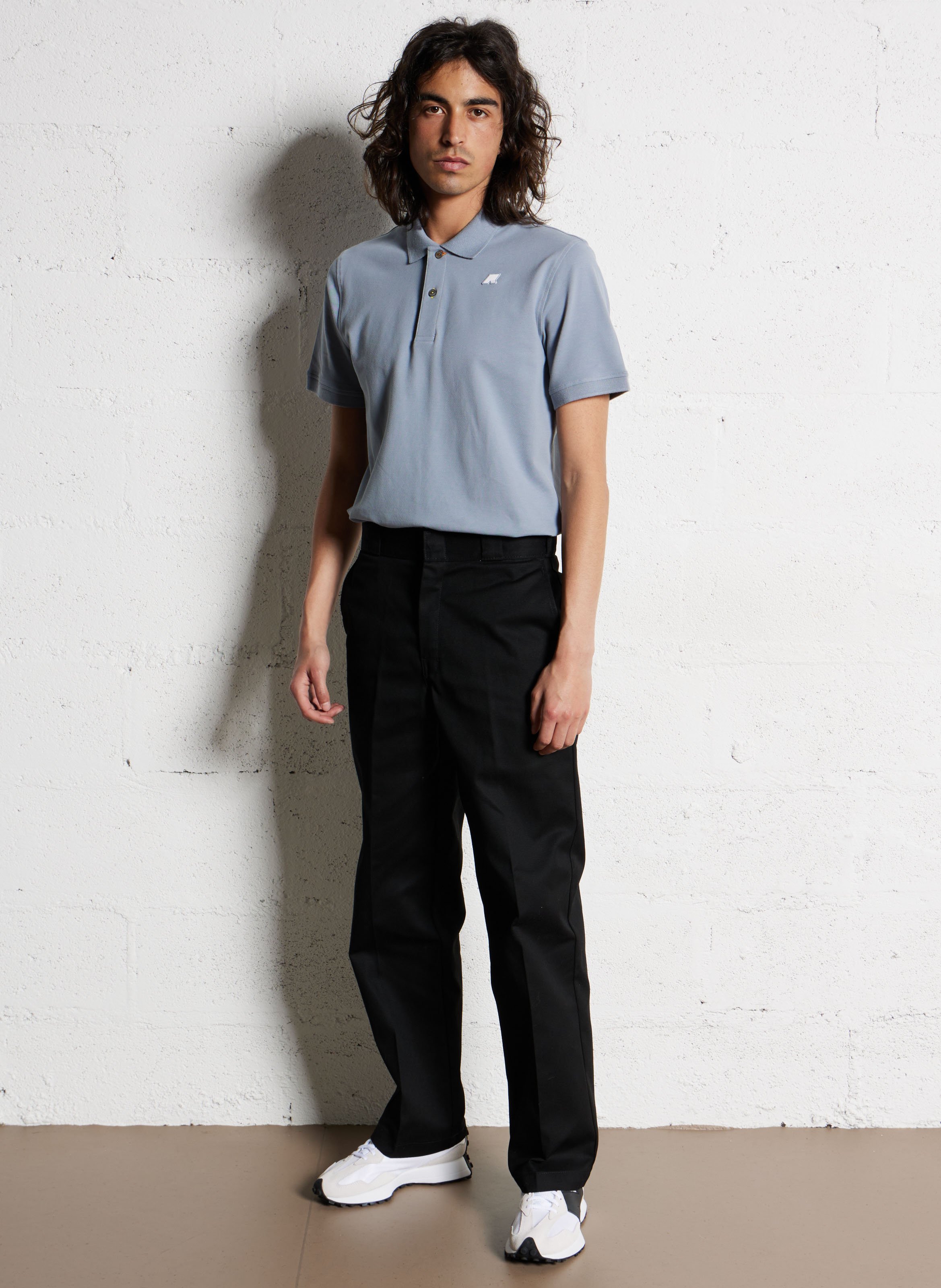Cotton and linen polo shirt K-WAY Grey