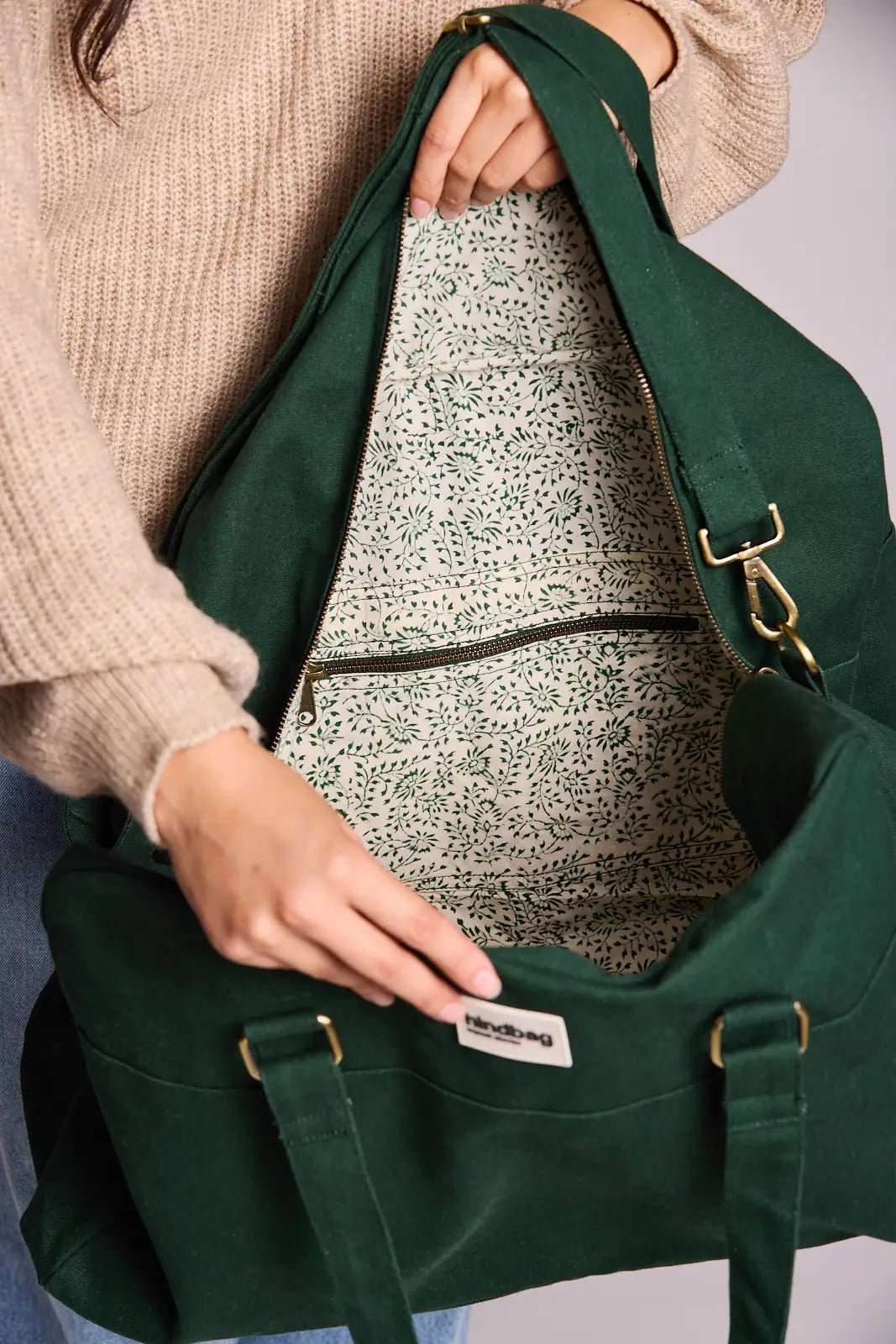 Cotton travel bag HINDBAG Green