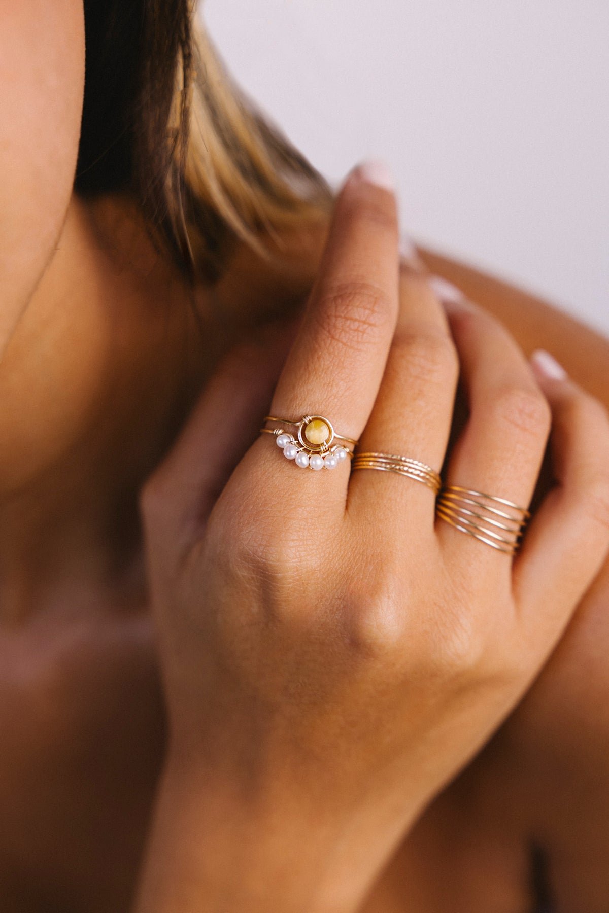 Bague frida perles YAY White