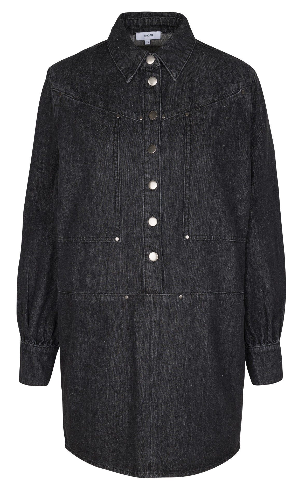 Oversize-Kleid aus Baumwollmischung SUNCOO Schwarz