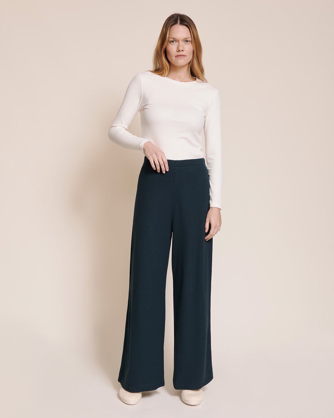 Women's Family Party organic cotton honeycomb weave pajama bottoms EMOI EMOI Blue