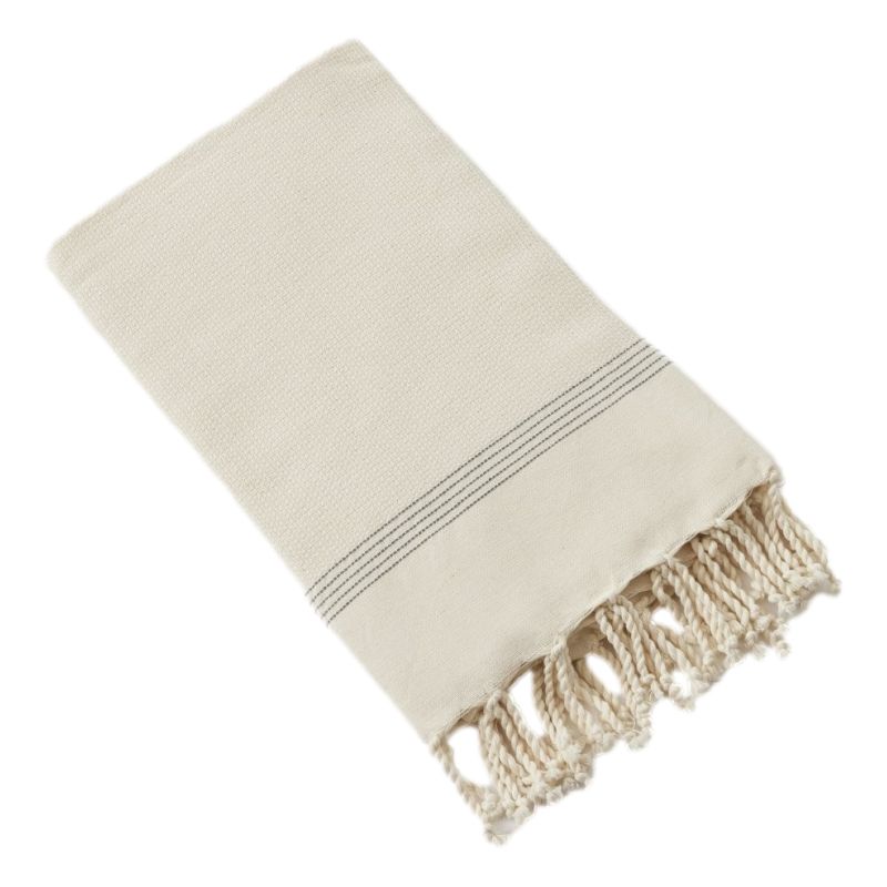 Fouta with fringes 100 x 200 cm 100% recycled cotton L'EFFET PAPILLON