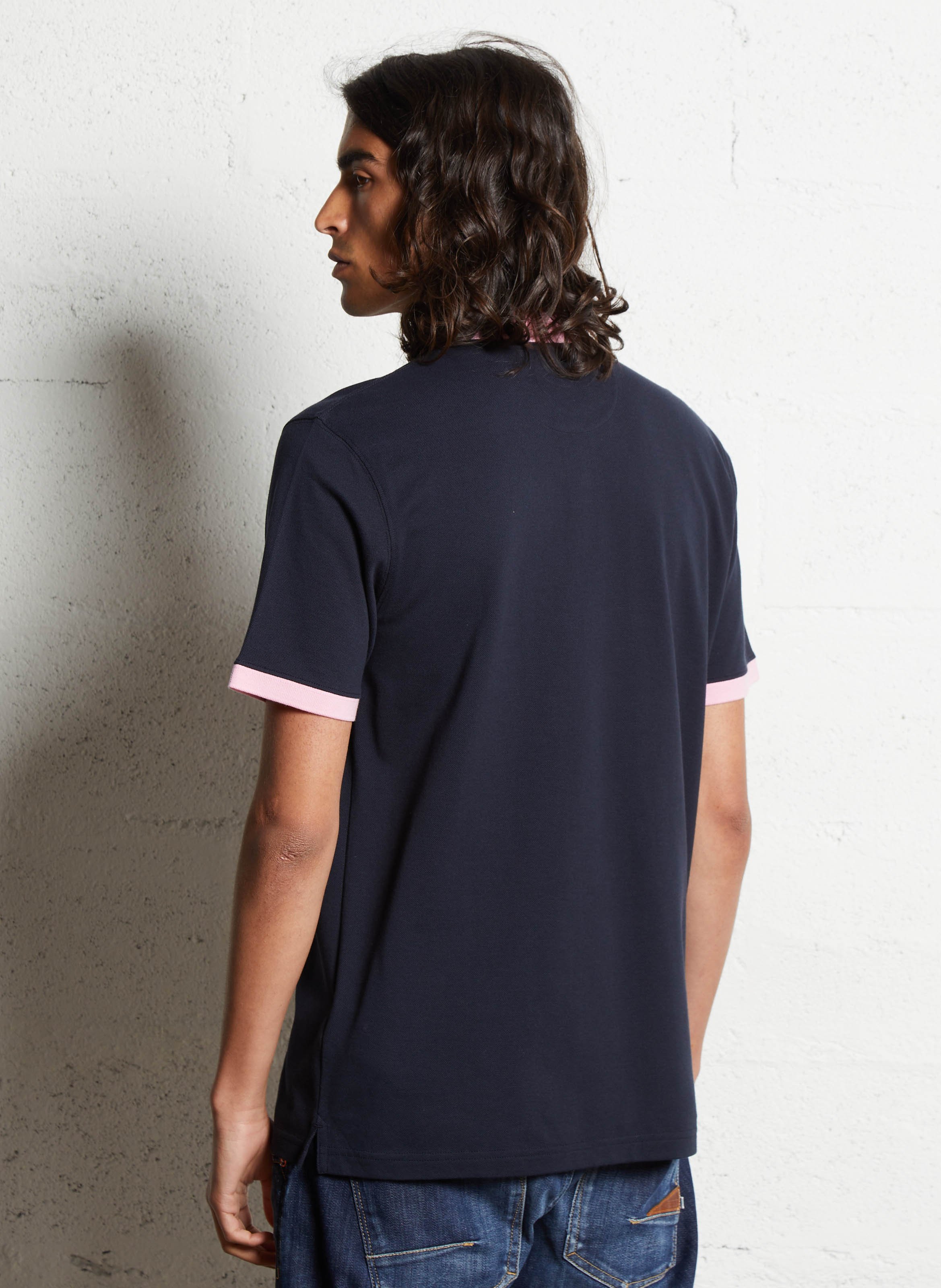 Polo droit en coton EDEN PARK Bleu