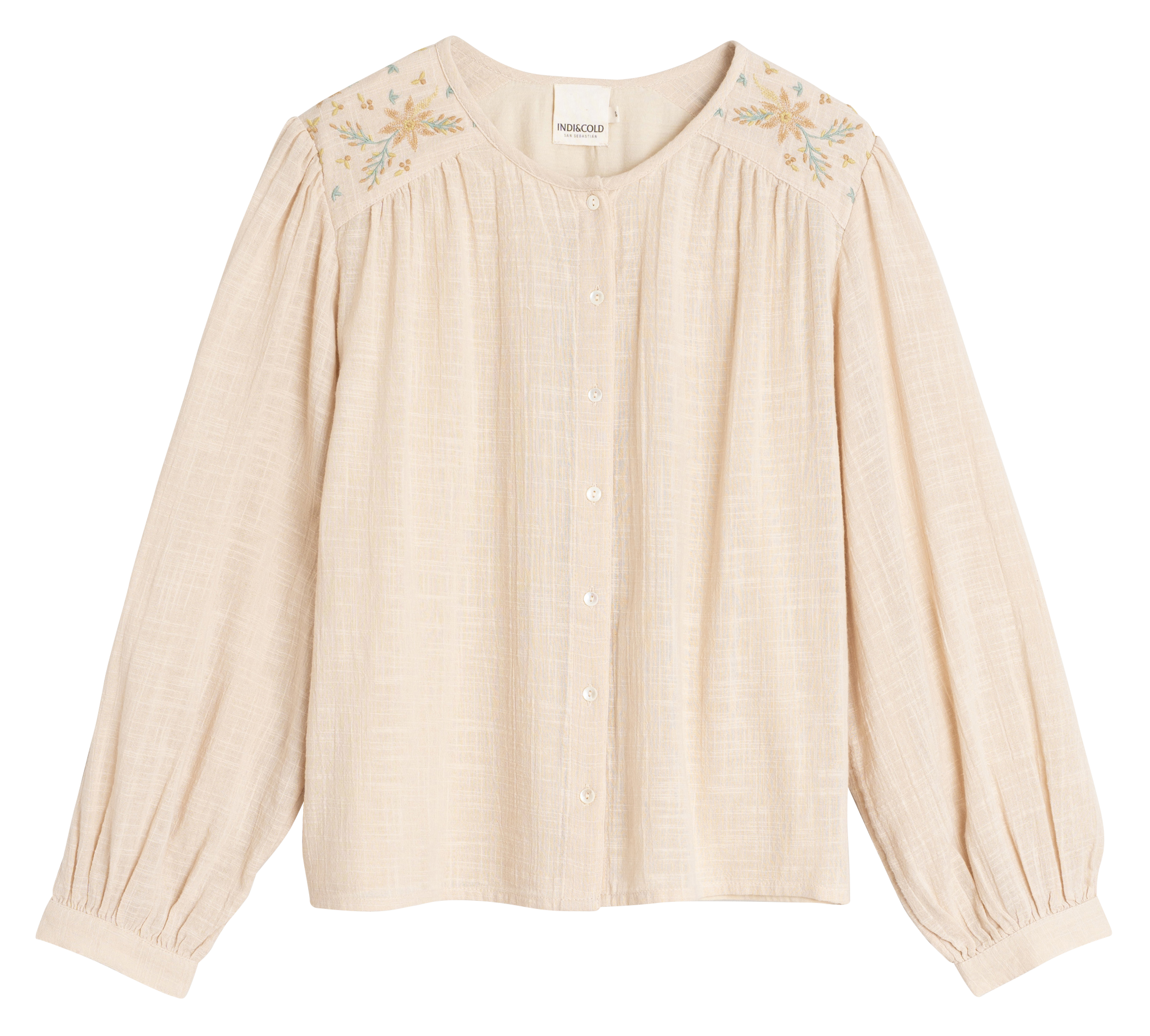 Chemise col rond en coton INDI & COLD Silver