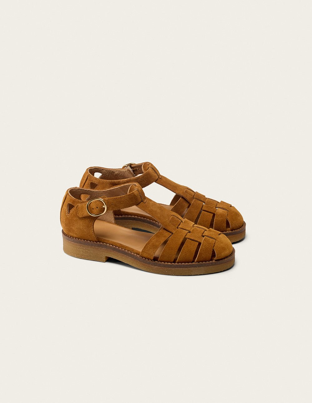 Faux leather sandals ODAJE Brown