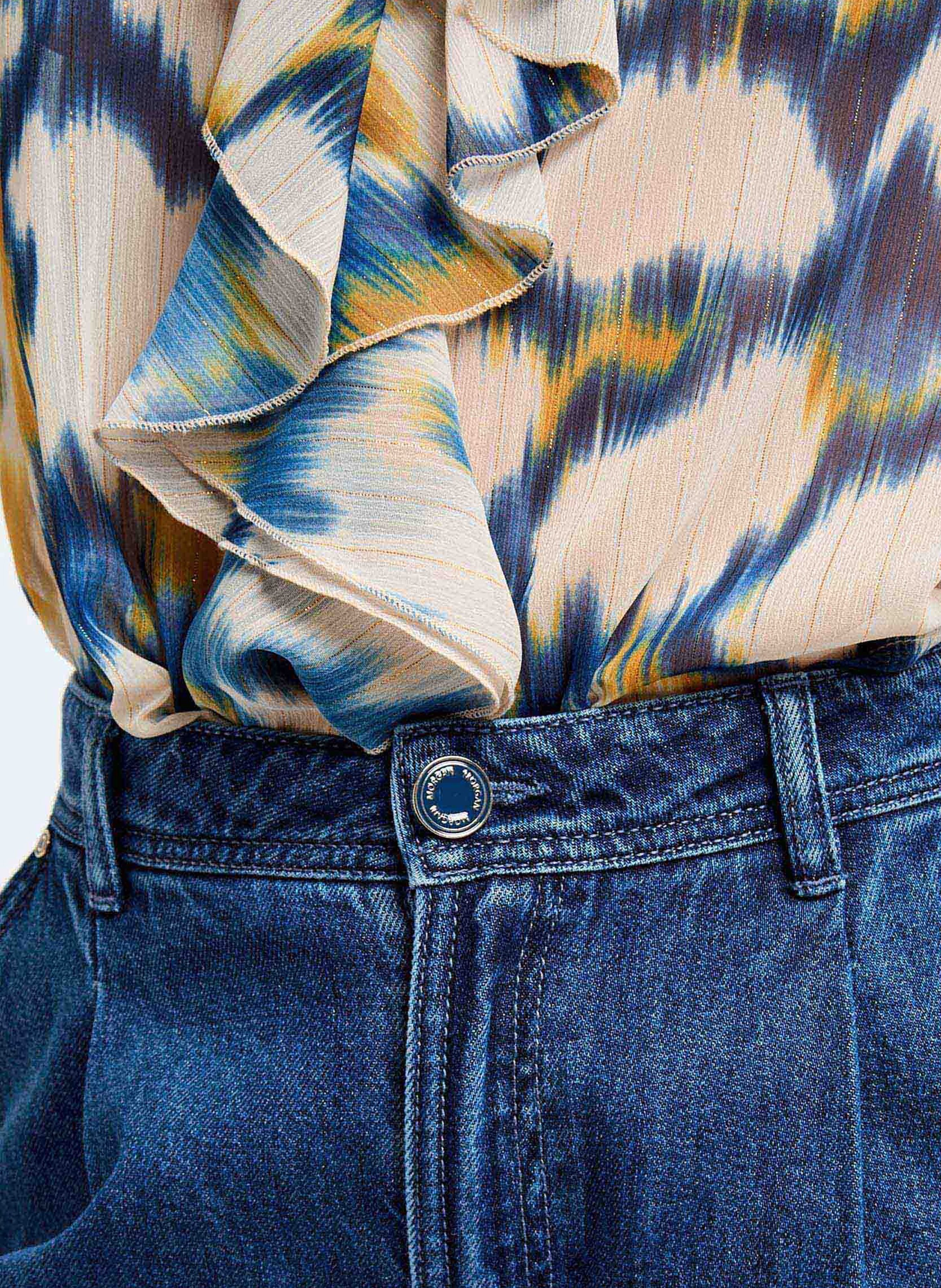 Bootcut broek met hoge taille MORGAN Blauw