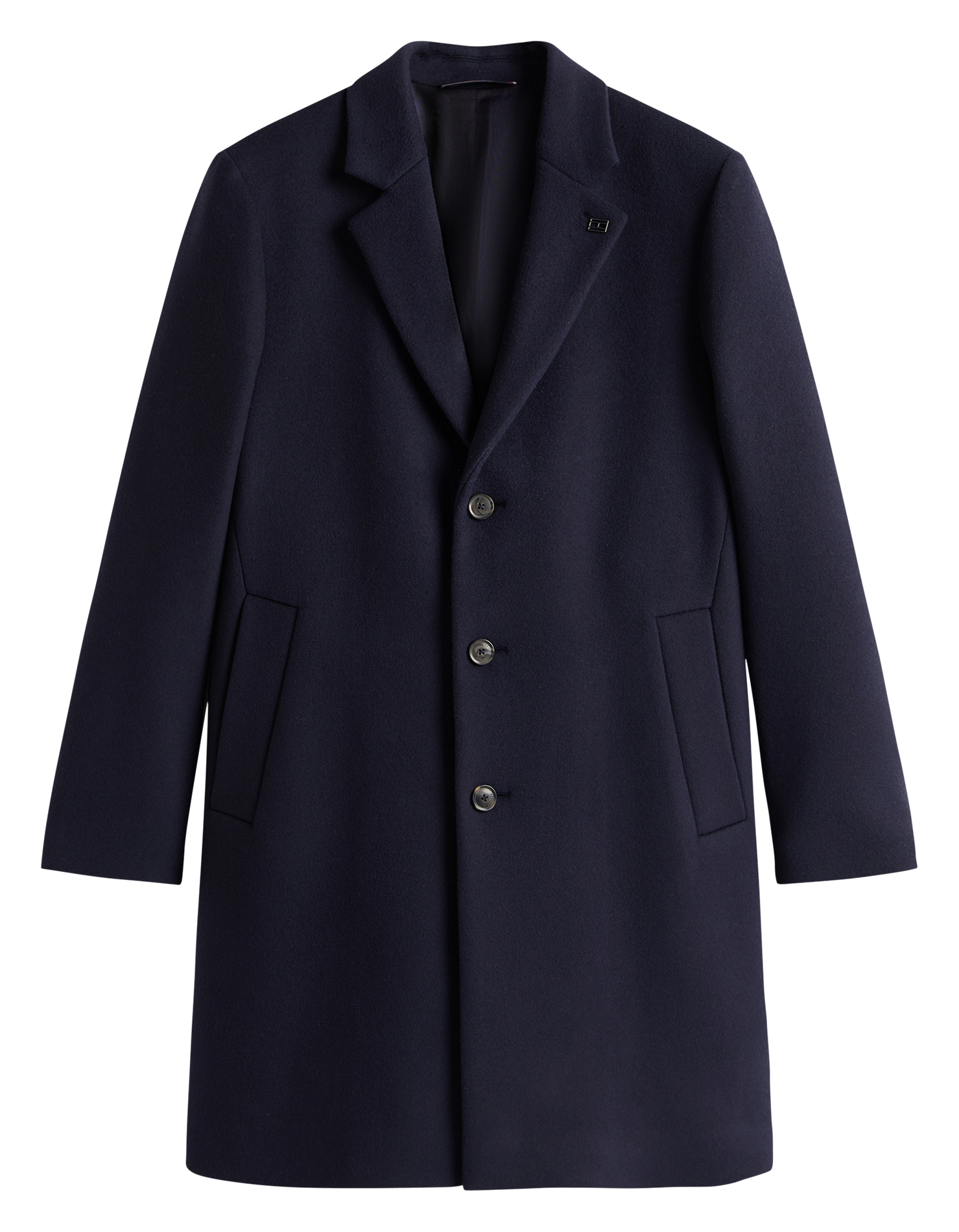 Manteau col tailleur en laine mélangée TOMMY HILFIGER Bleu