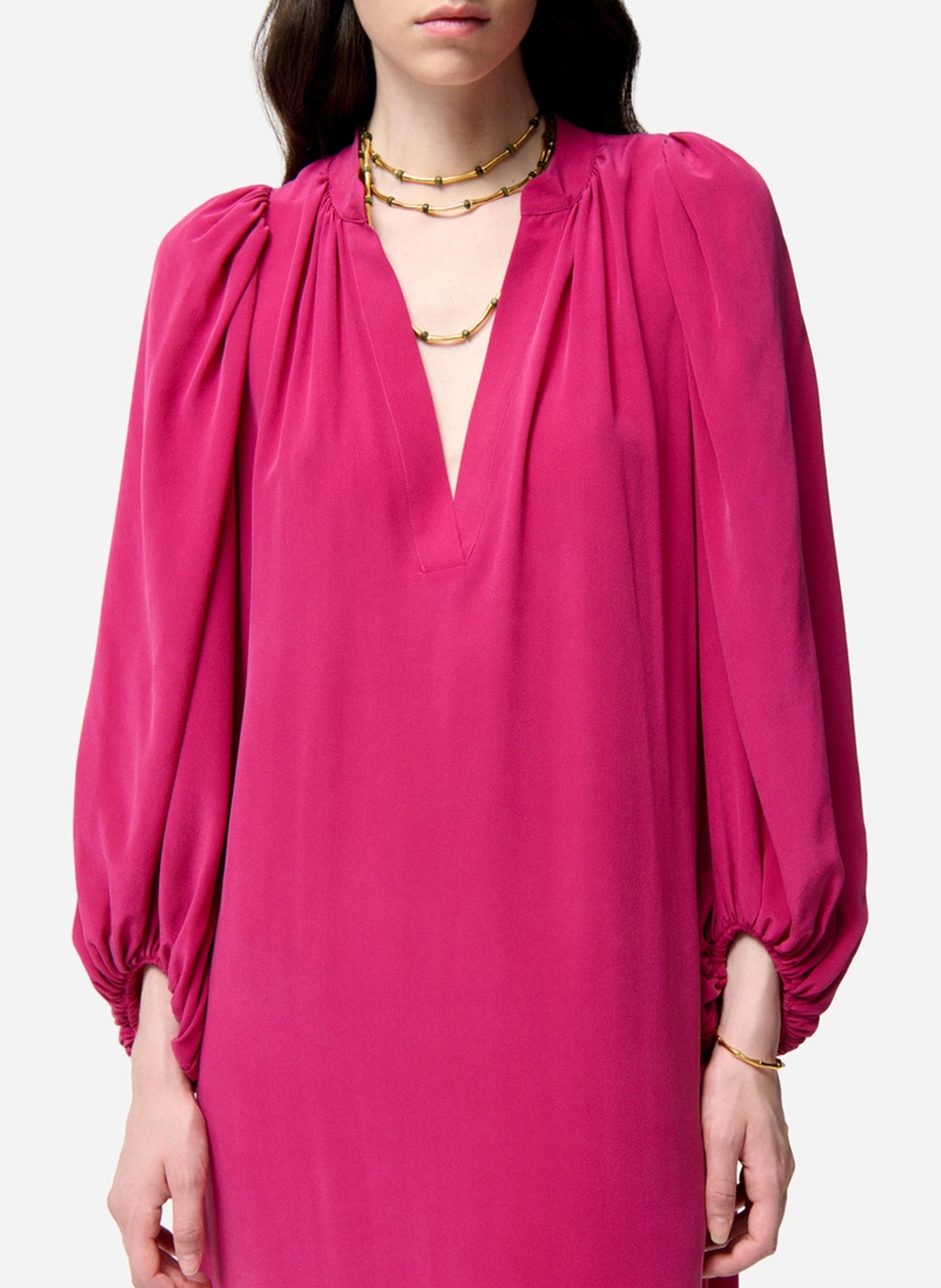 Robe longue ample en soie VANESSA BRUNO Rose