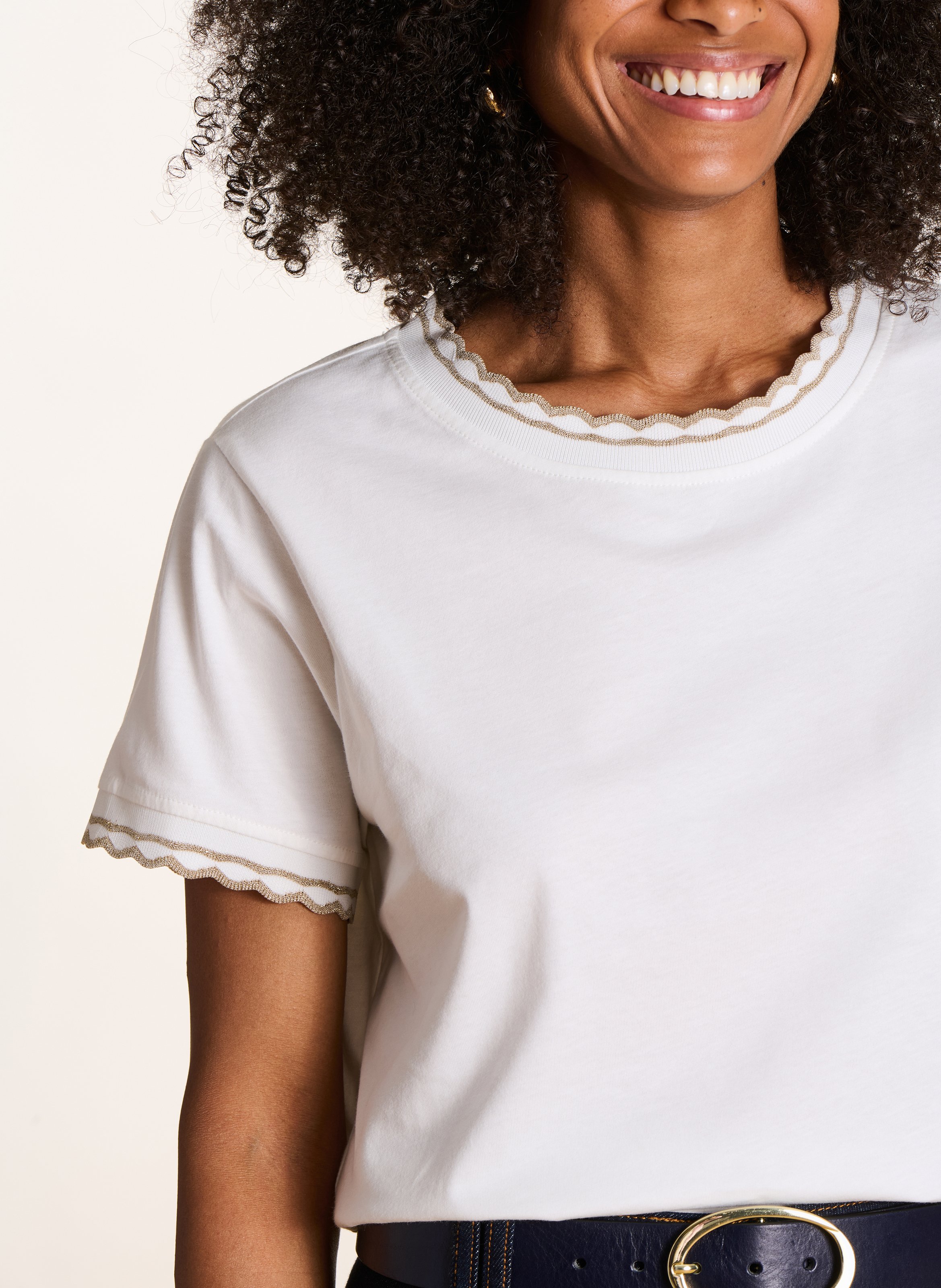 Straight-cut organic cotton T-shirt LA FEE MARABOUTEE White