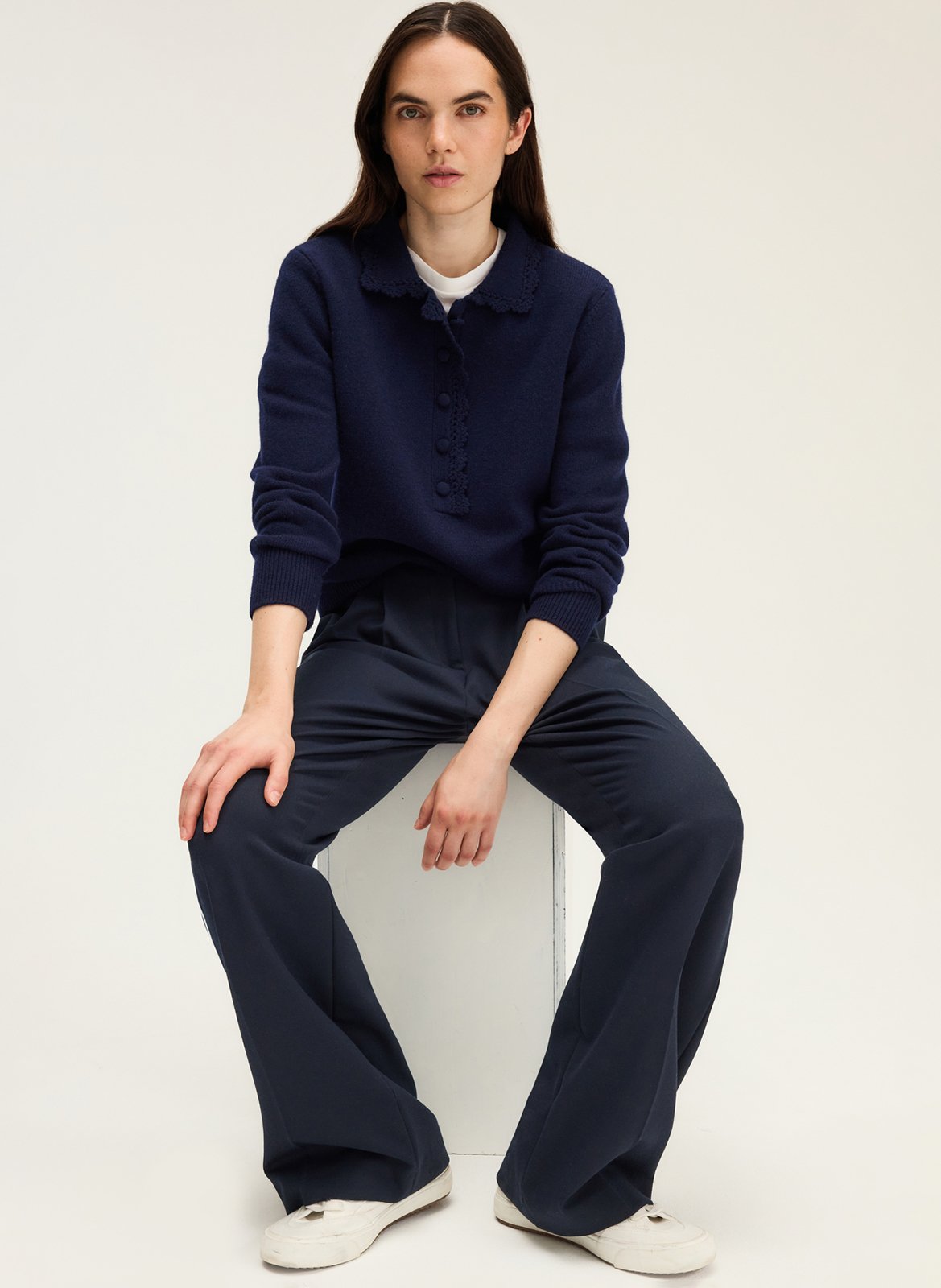 Wool polo neck sweater PABLO Blue