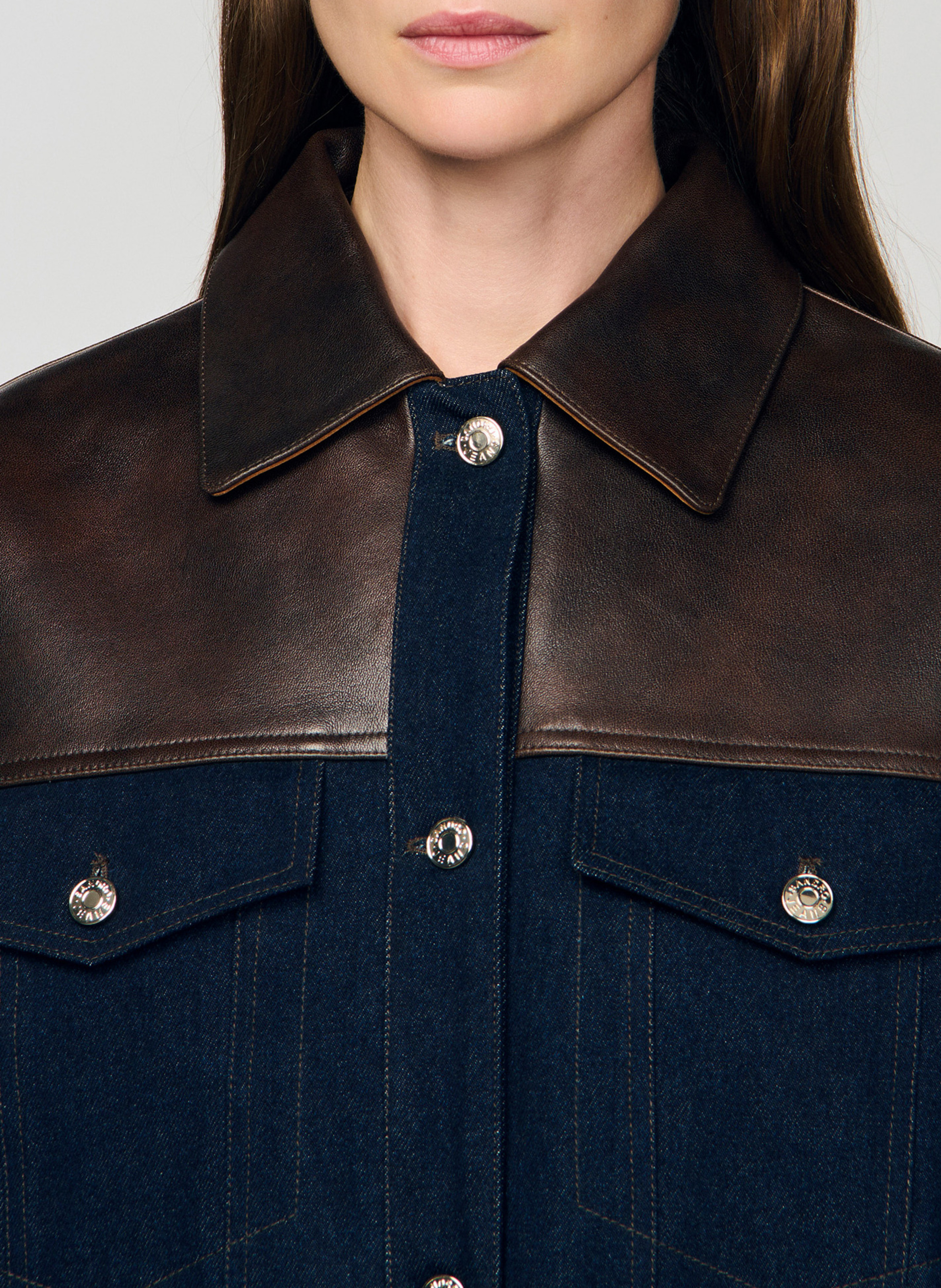 Jeansjasje met klassieke kraag SANDRO Blauw