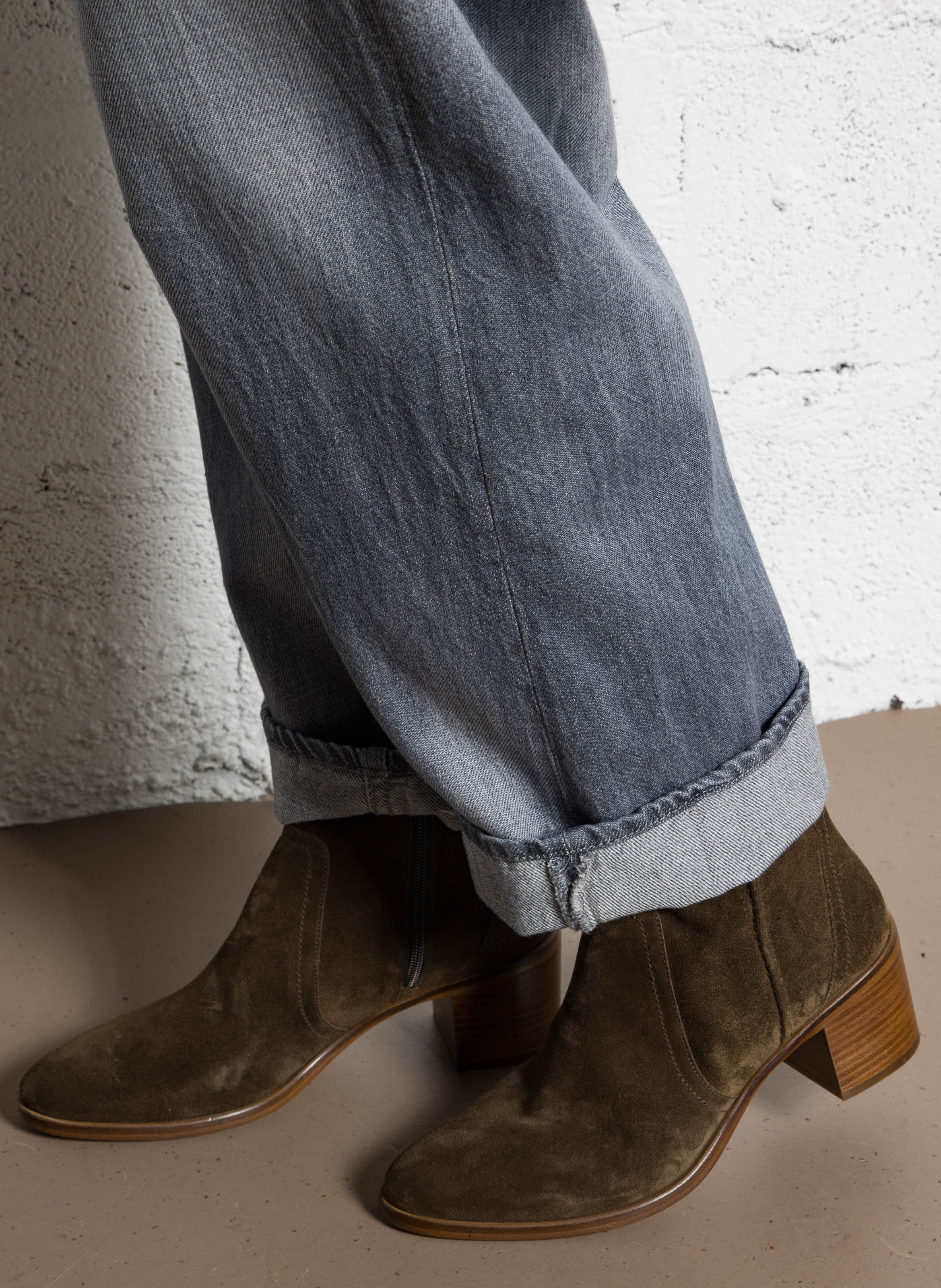 Bottines en cuir velours MELLOW YELLOW Kaki