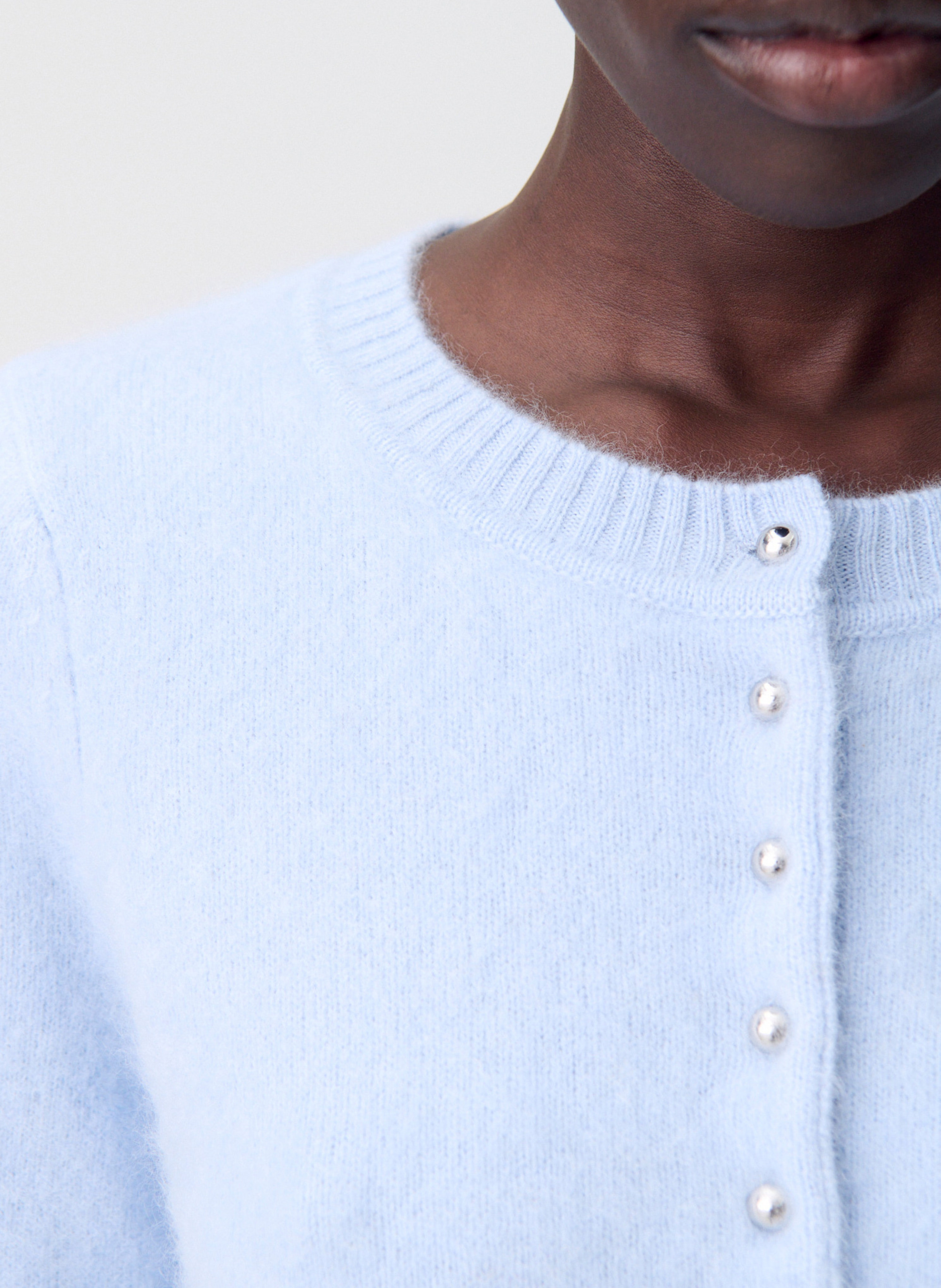 Gilet ocl rond en laine mélangée CLAUDIE PIERLOT Bleu