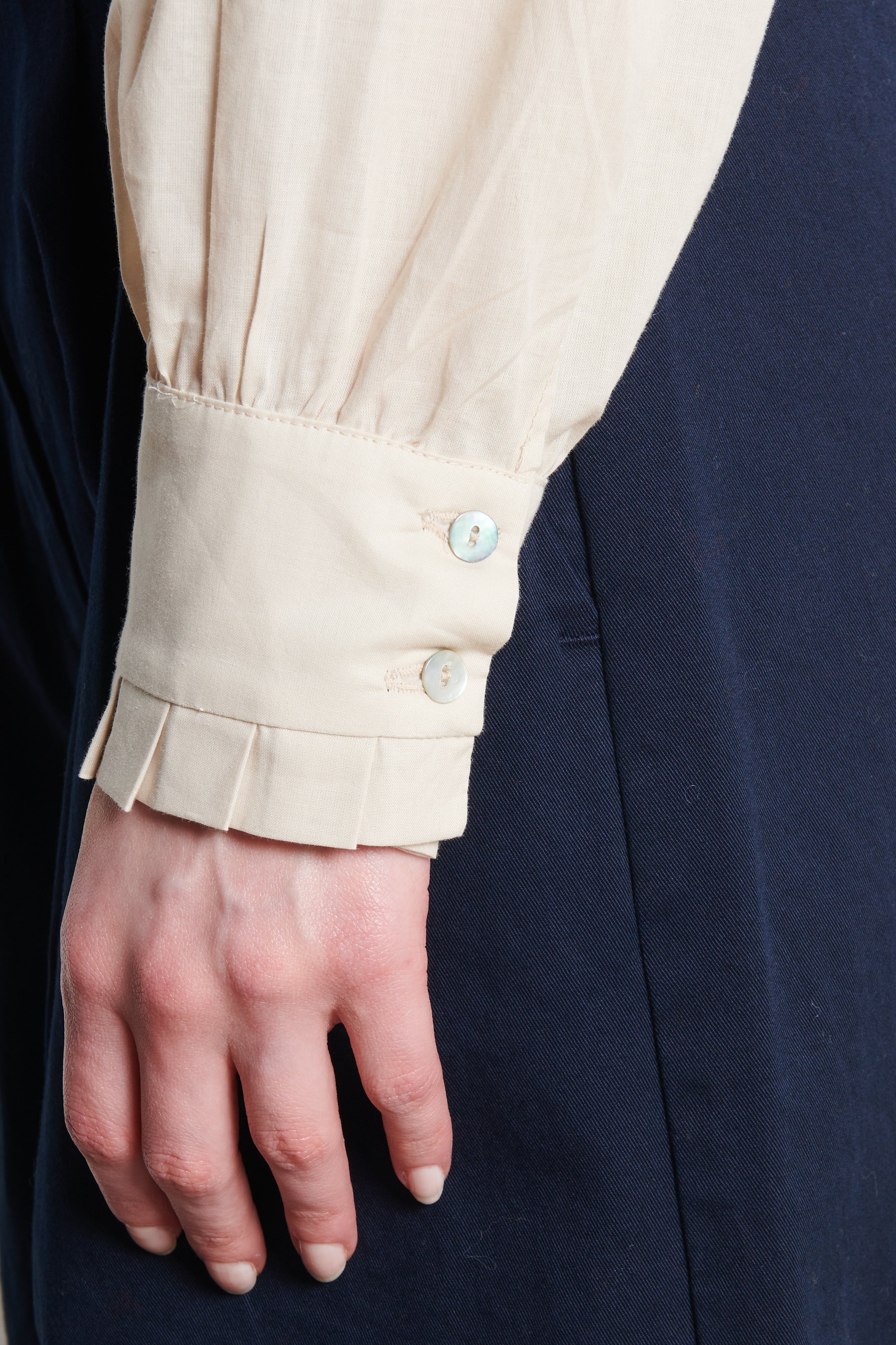 Blouse ample col montant en coton SOPHIE+LUCIE Beige