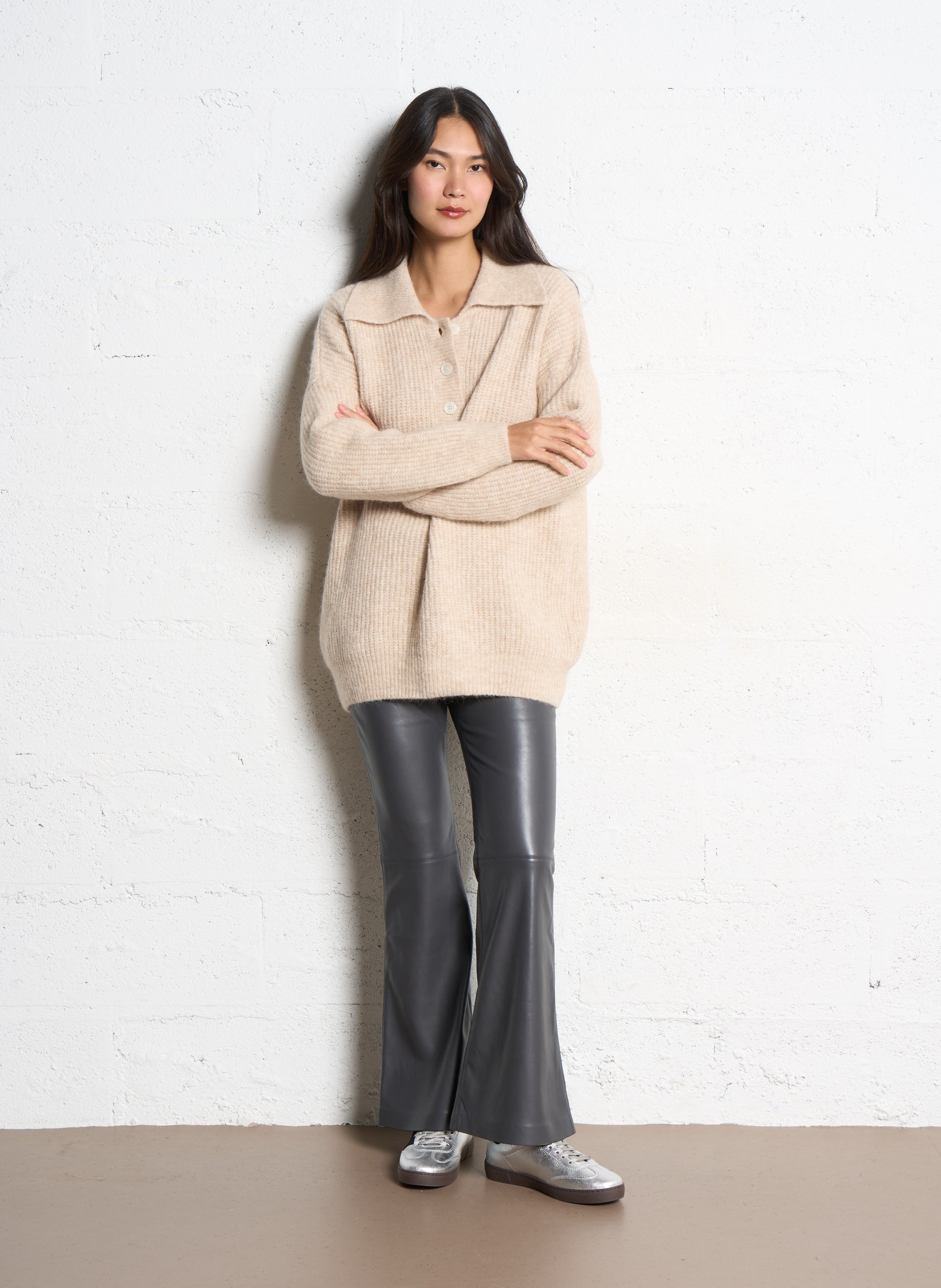 Wijde polo-halstrui in effen gemengde wol THE NEW SOCIETY Wit