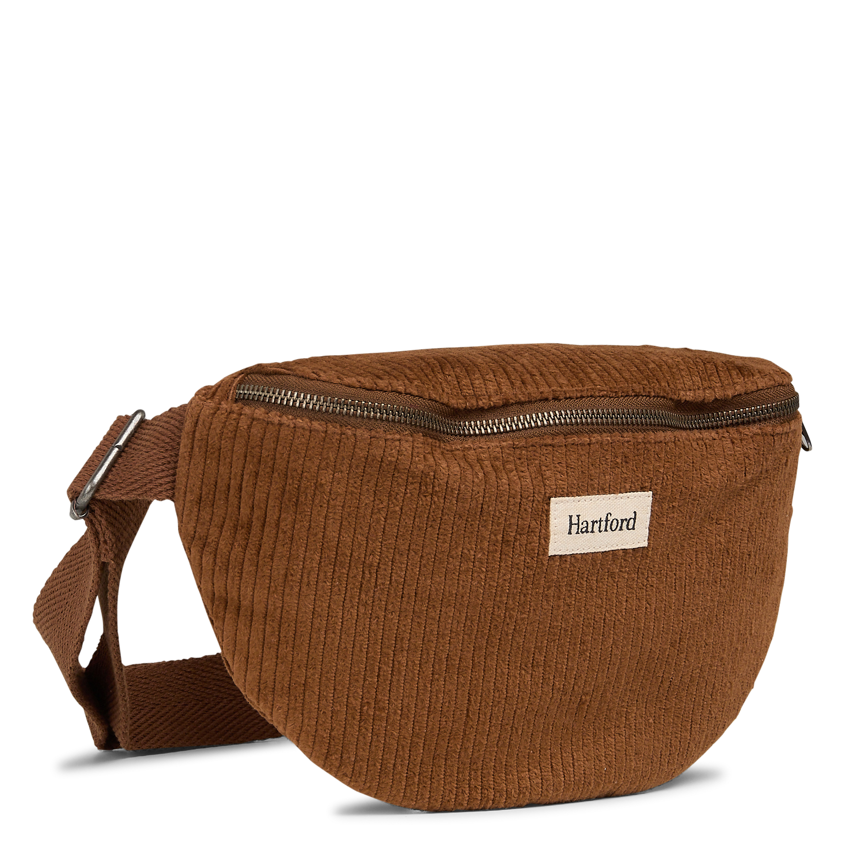 Sac banane en coton côtelé HARTFORD Marron