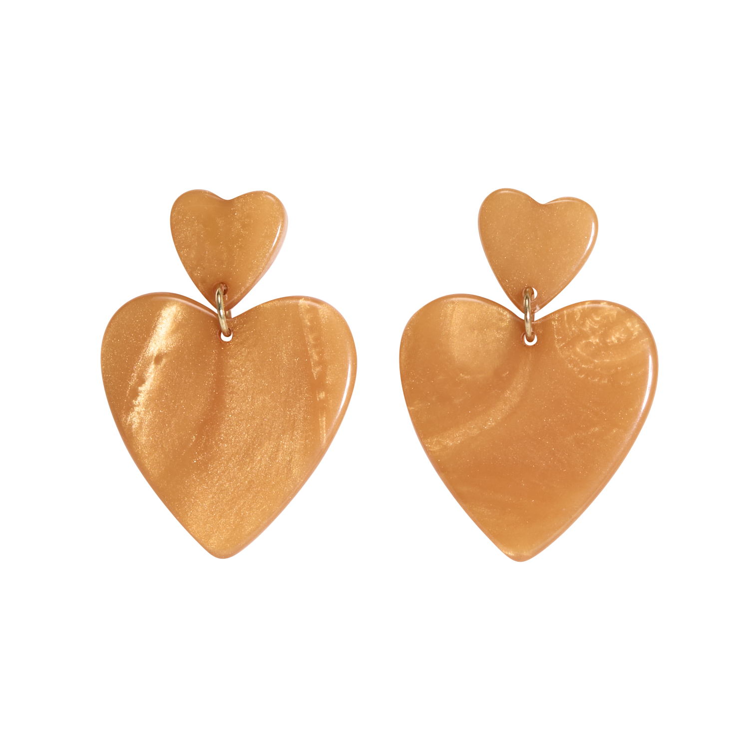 Pendientes doble corazón FEEKA