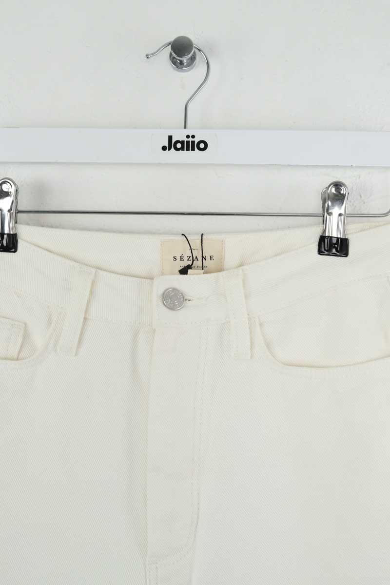 Straight cotton-blend pants SEZANE - Seconde main White