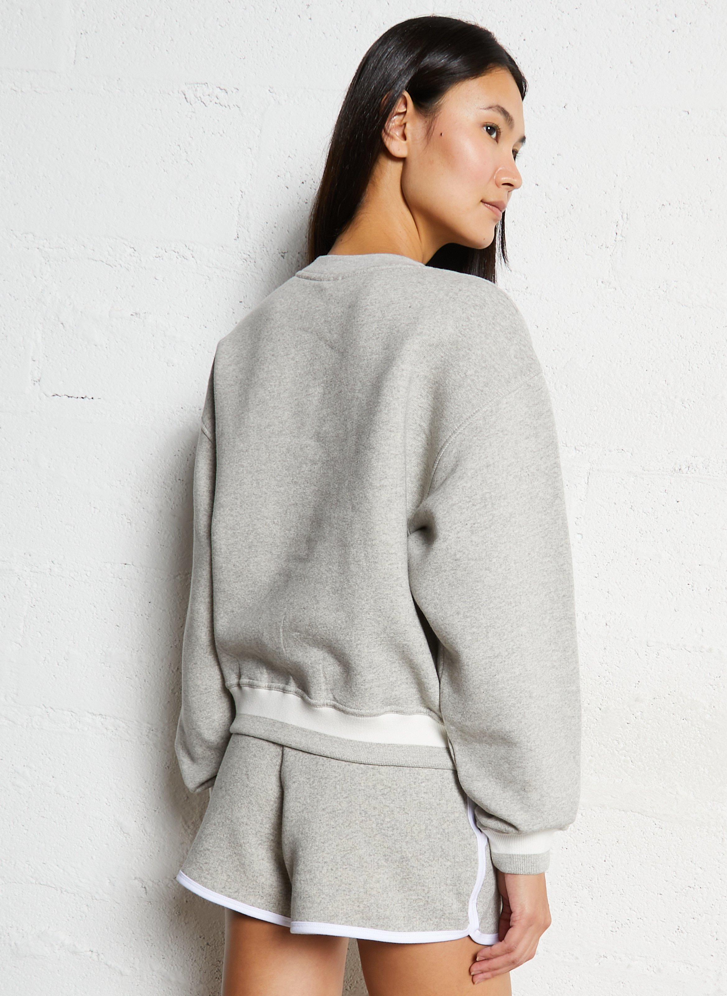 Sweat ample col rond en coton mélangé LA NOUVELLE Beige