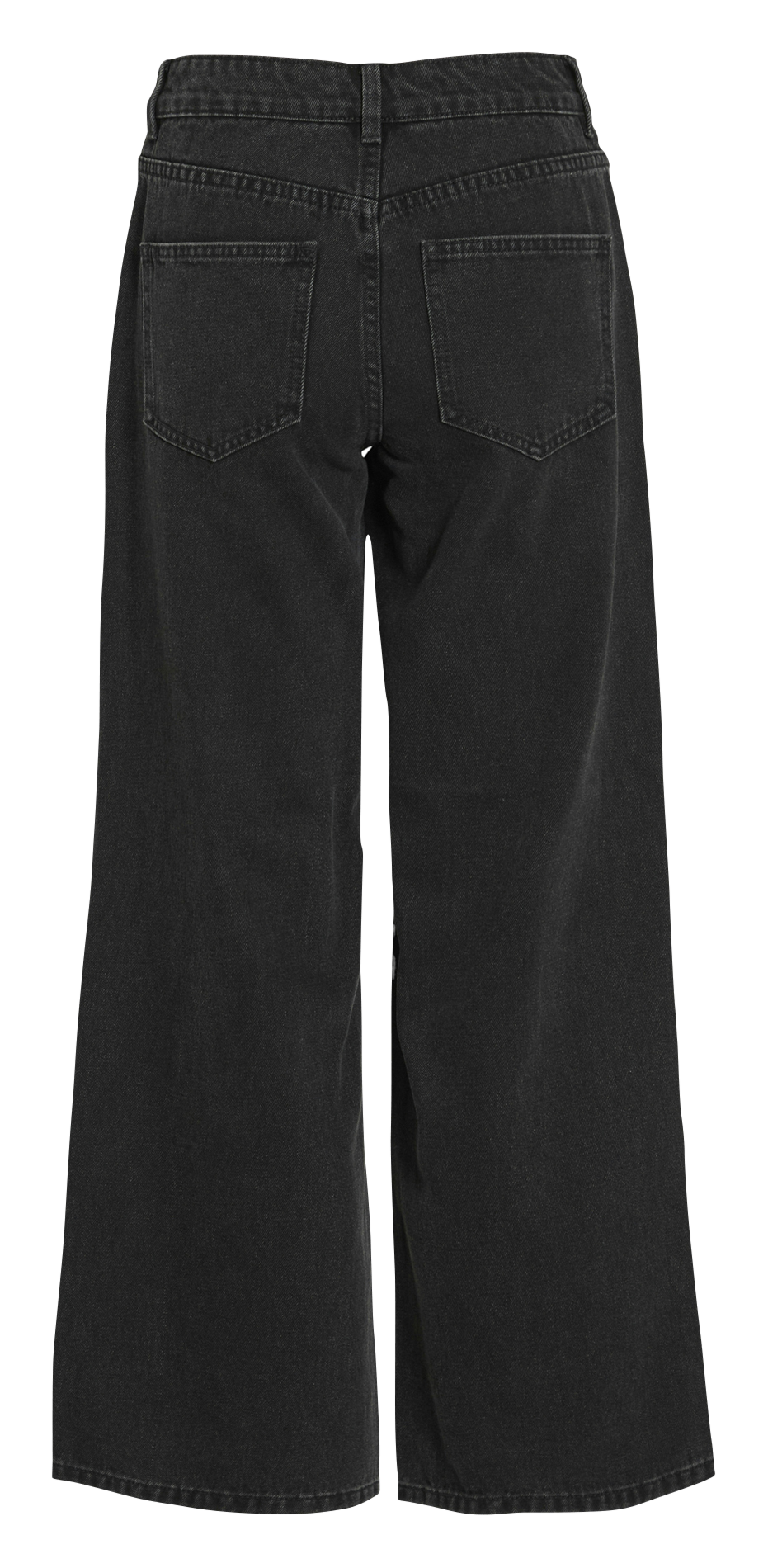 High-waisted wide-leg denim jeans VILA Black