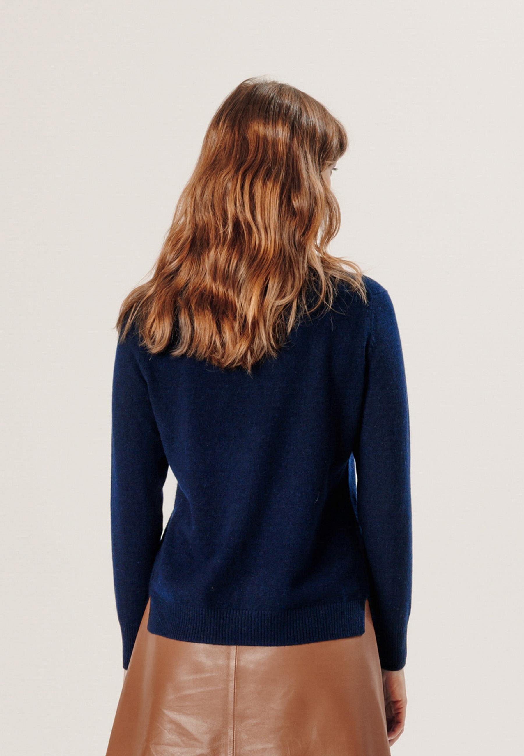 Belted cashmere sweater RODIER Blue