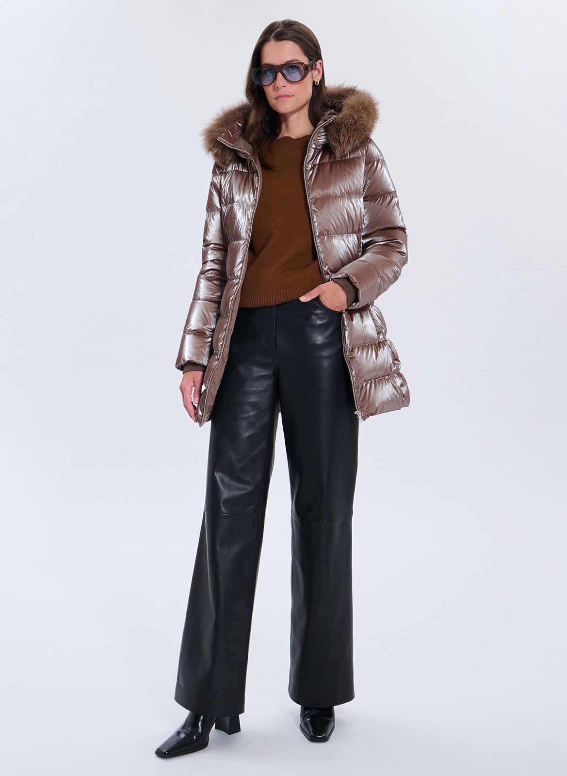 High-neck padded jacket ZAPA Beige