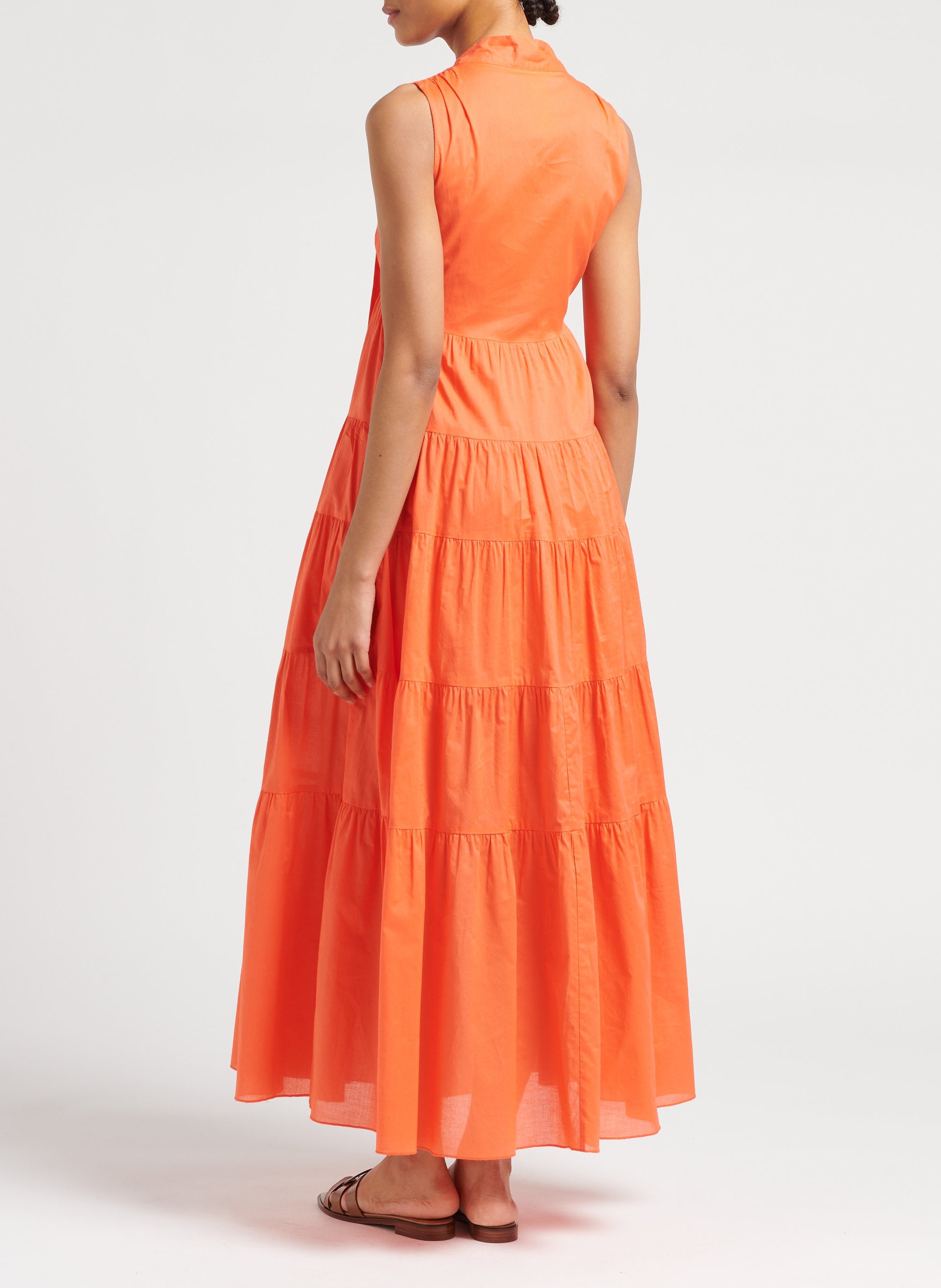 Robe longue col V en coton  MAX&Co. Orange