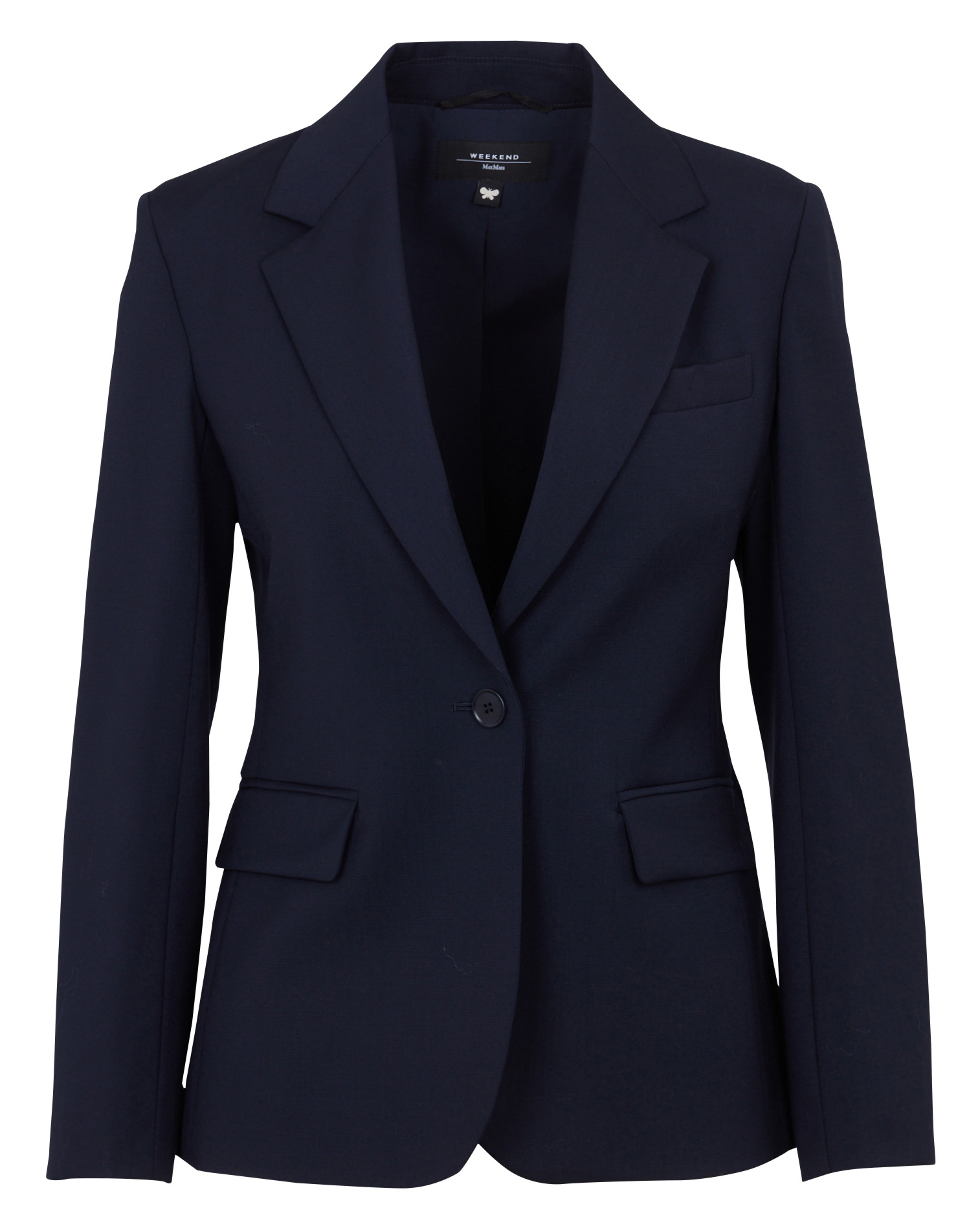 Veste tailleur droite unie en laine MAX MARA WEEK END Bleu