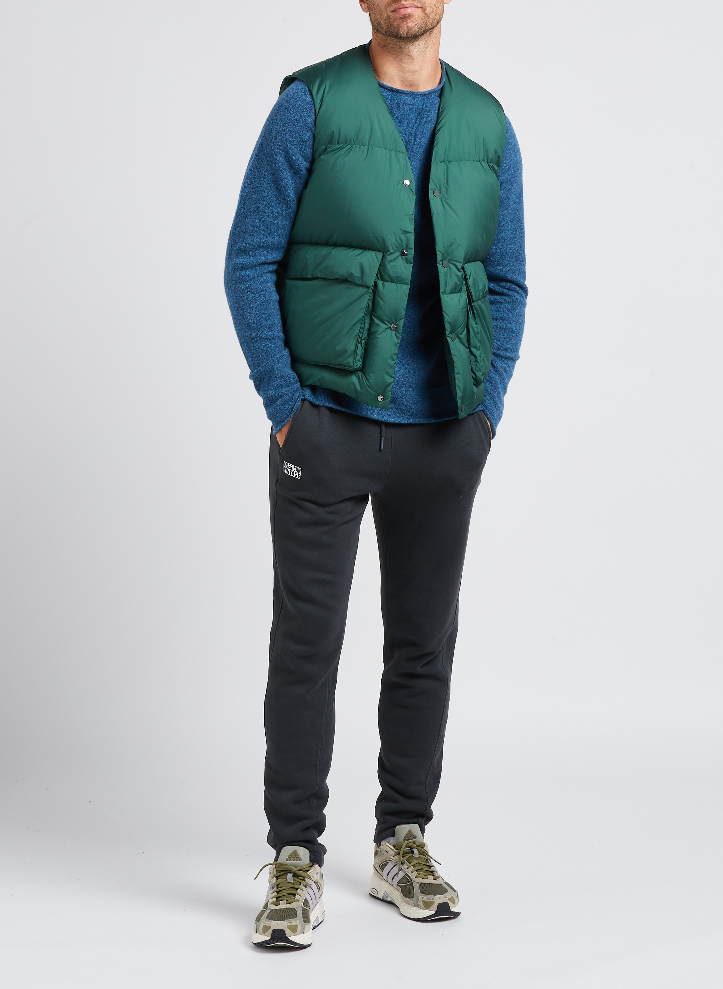 Steppjacke mit V-Ausschnitt GERTRUDE Grun