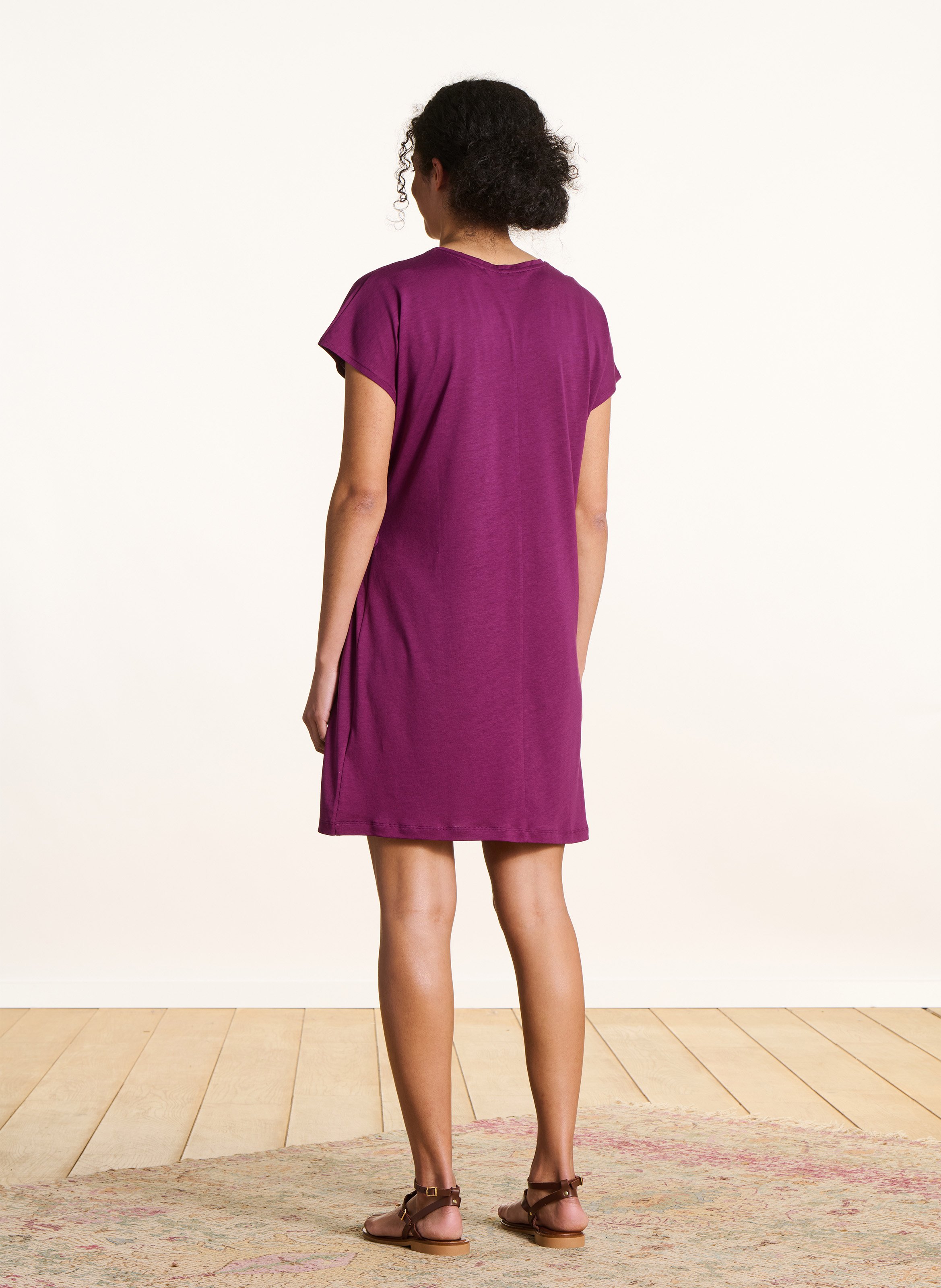Robe tee-shirt col rond LA FEE MARABOUTEE Violet