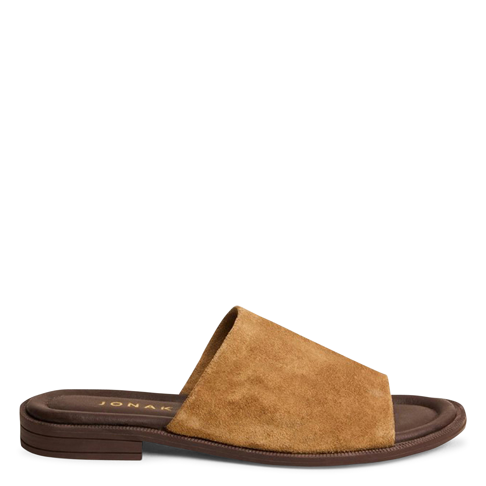 Mules plates en cuir velours JONAK Marron