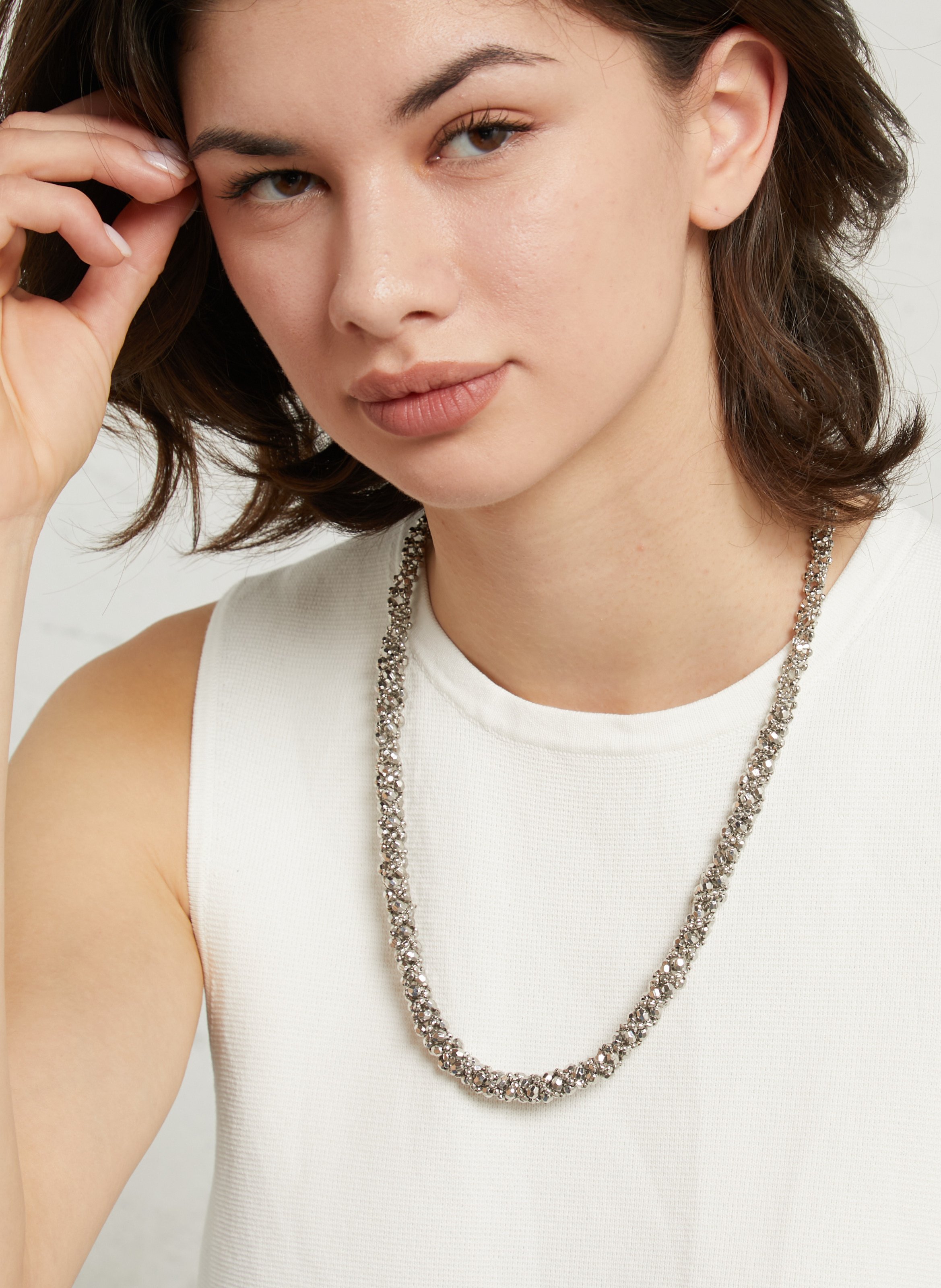 Ketting met kraaltjes AU PRINTEMPS PARIS Zilver