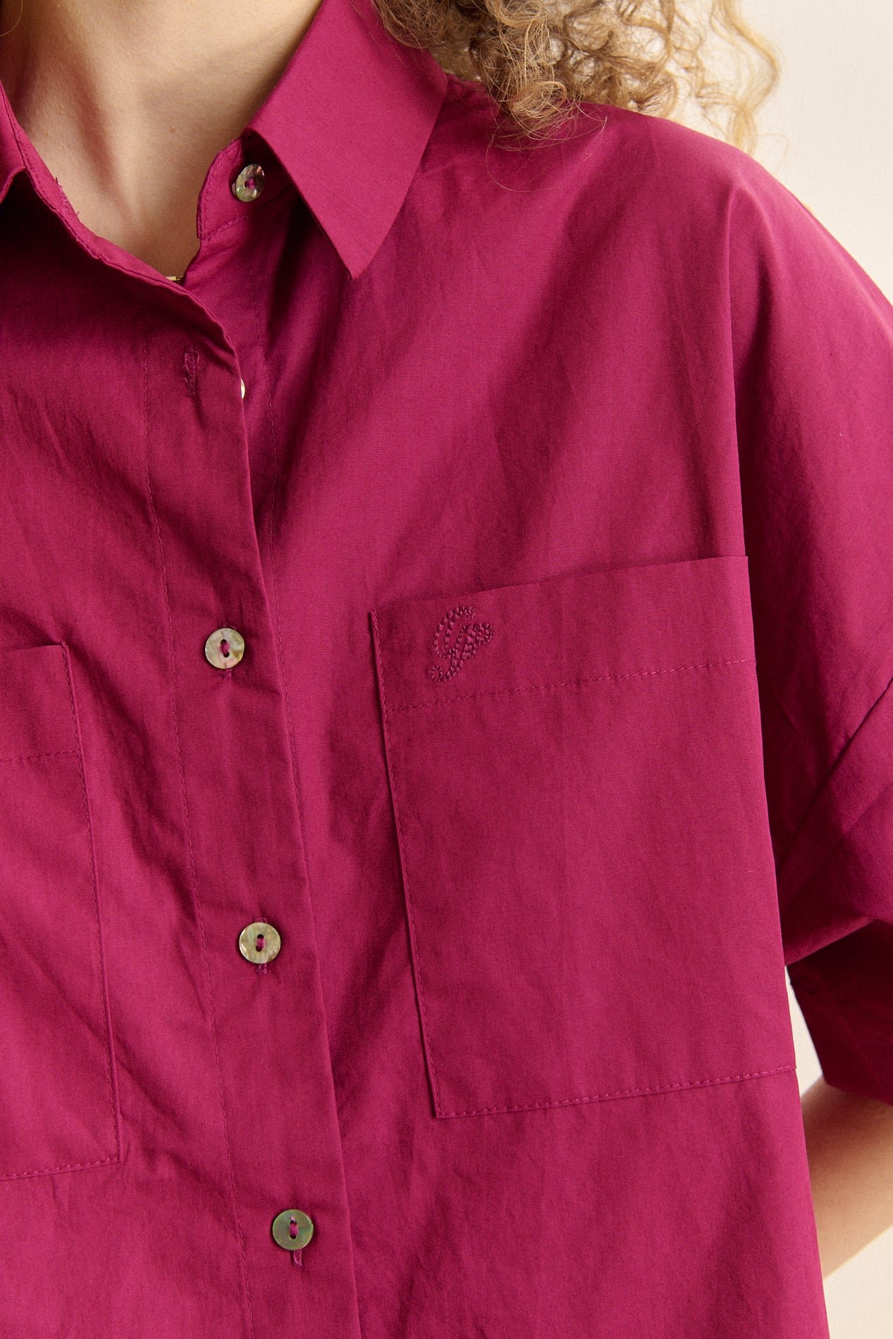 Short-sleeved poplin shirt GARANCE PARIS Purple