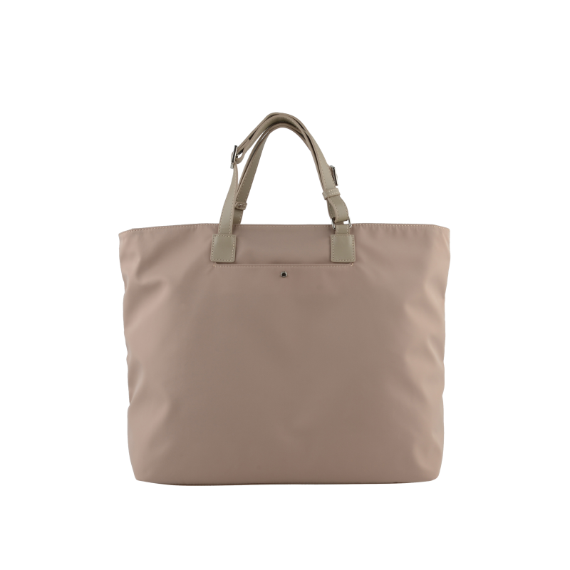 Shoulder bag in canvas trimmed with leather POURCHET Brown