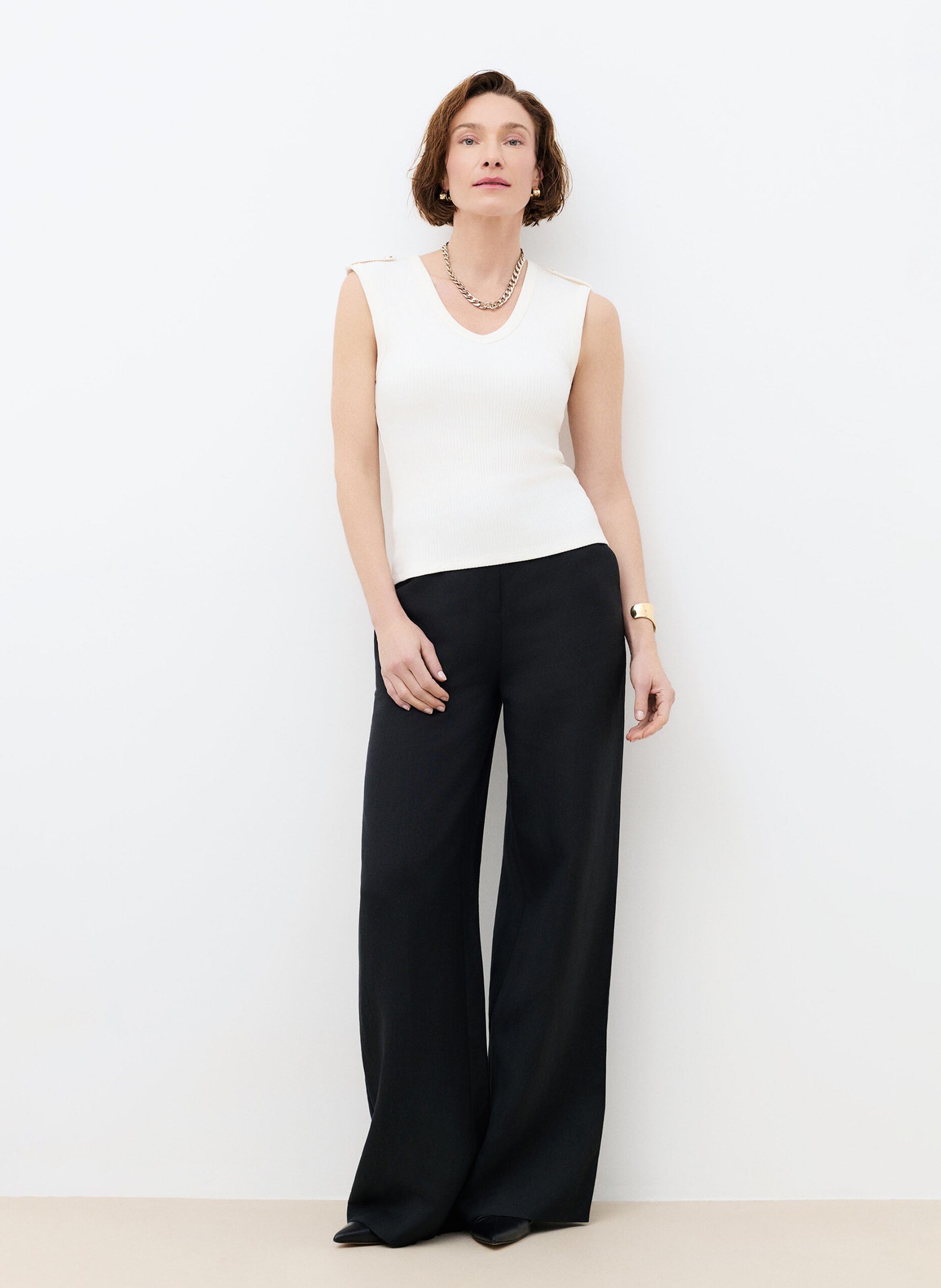 Top col V  CAROLL Beige