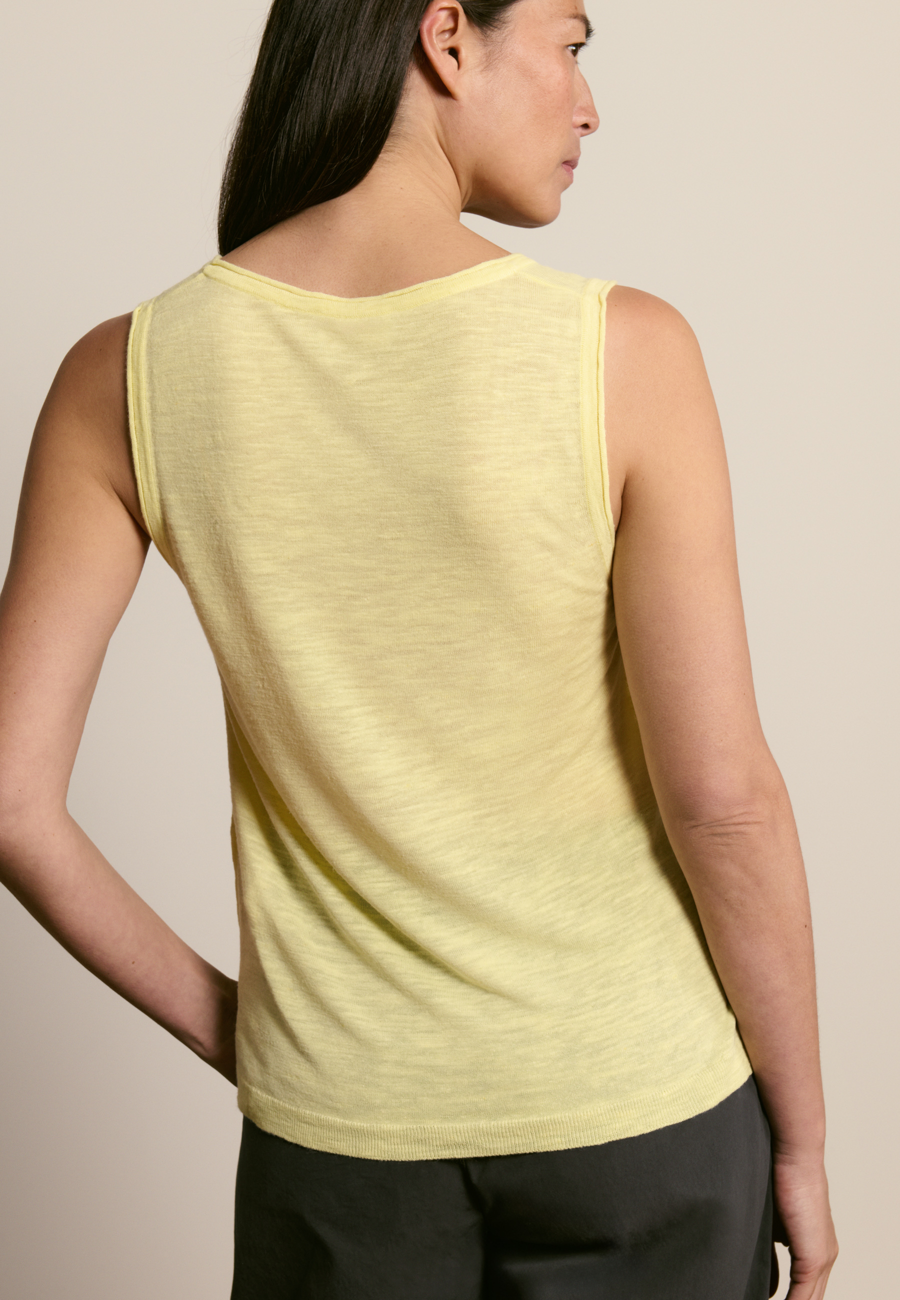 Débardeur en lin flammé MAISON MONTAGUT Jaune