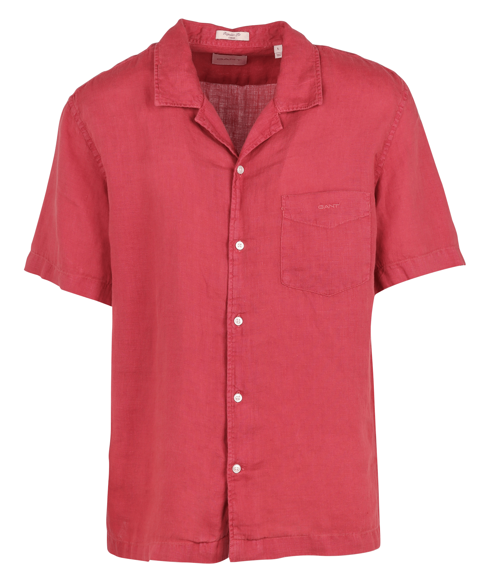 Geruit, linnen overhemd met klassieke kraag GANT Rood