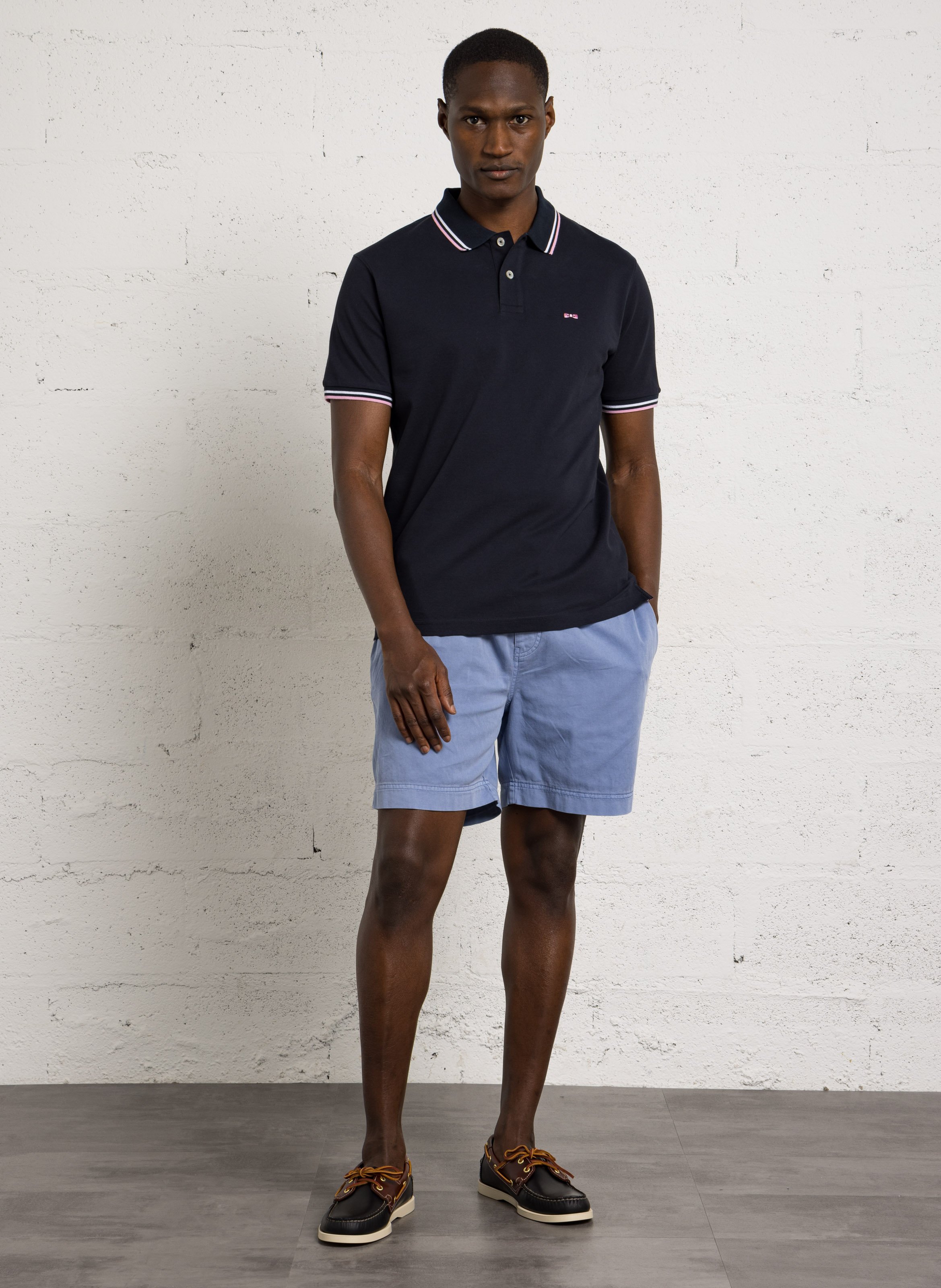 Polo droit en coton EDEN PARK Bleu